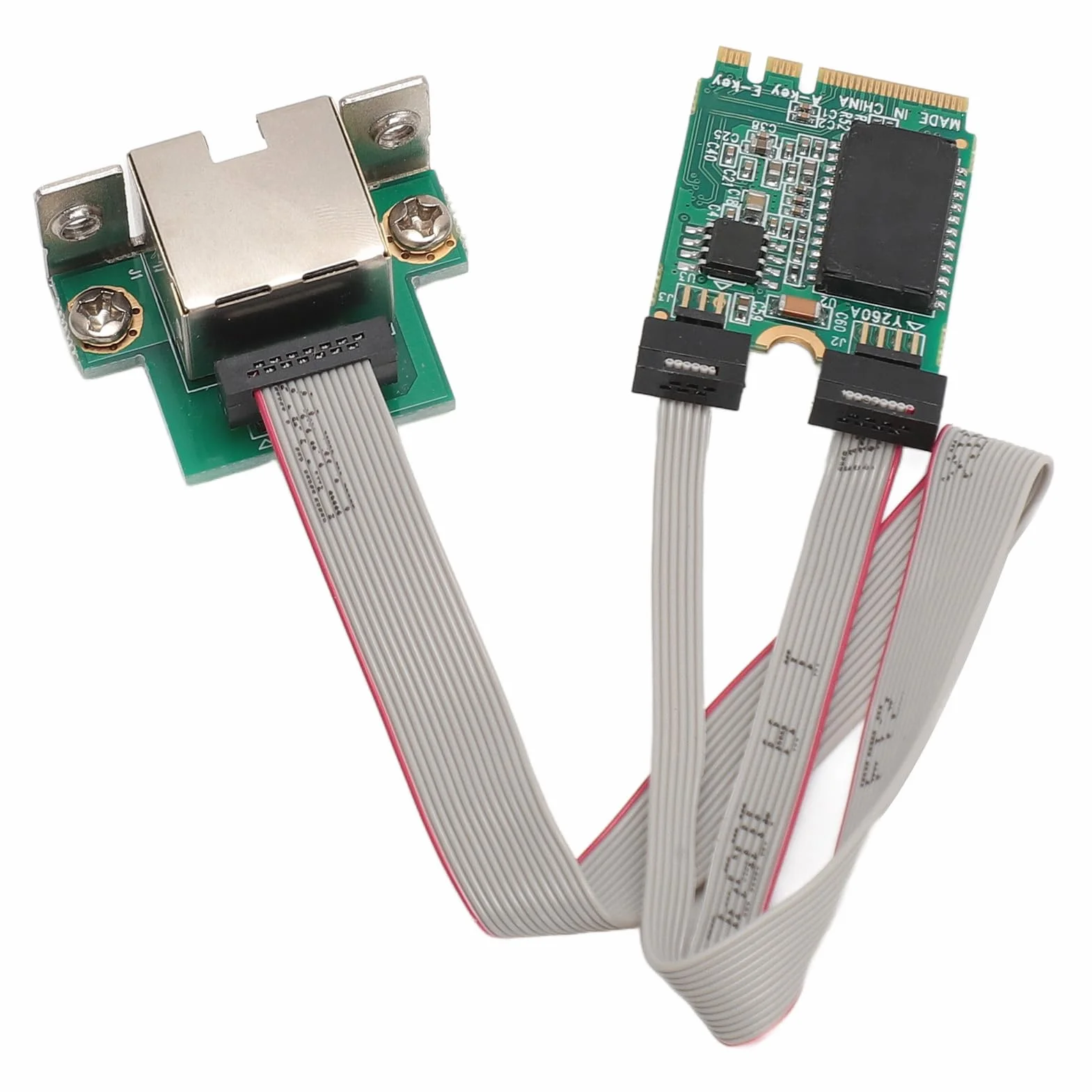 Karta Sieciowa M.2 A E Karta Sieciowa NIC z Wygiętym Wtykiem, Adapter Serwera Gigabit Ethernet, Jednoportowy Adapter Gigabit Serwera NIC M.2 A E I210AT Obsługuje 1000/100/10Mbps,