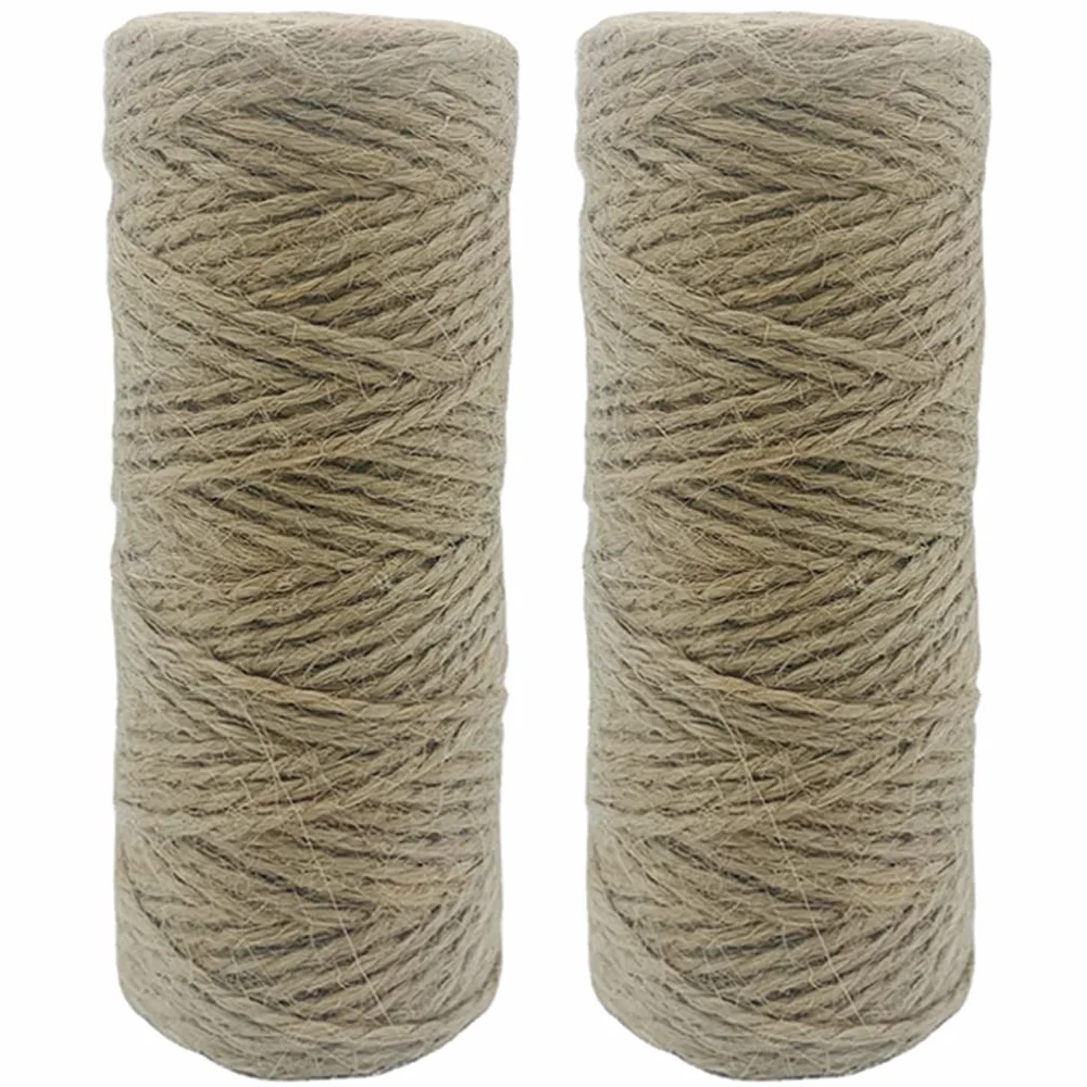 2 x 50 m/rolka, naturalny sznurek jutowy, 1,5 mm, 2-warstwowy, dekoracyjny sznurek, do majsterkowania, dekoracji, florystyki, rzemiosła artystycznego, opakowania, prac ogrodowych (2 x 50 m)