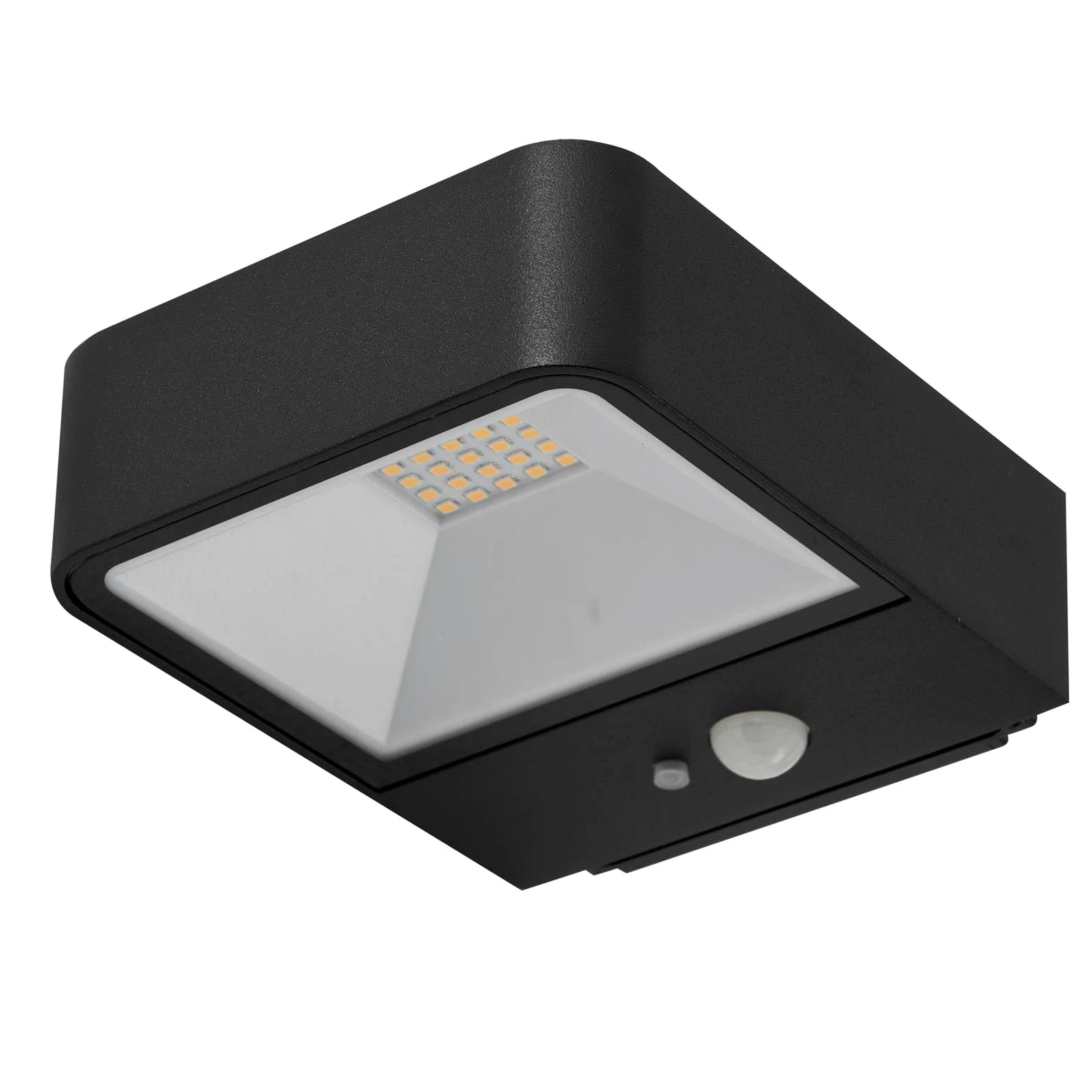 Lucande Lampa solarna LED zewnętrzna Dava z czujnikiem ruchu (ochrona przed wodą rozbryzgową (nowoczesna) w kolorze czarnym z aluminium, lampa ścienna do użytku na zewnątrz i do ogrodu, na ścianę