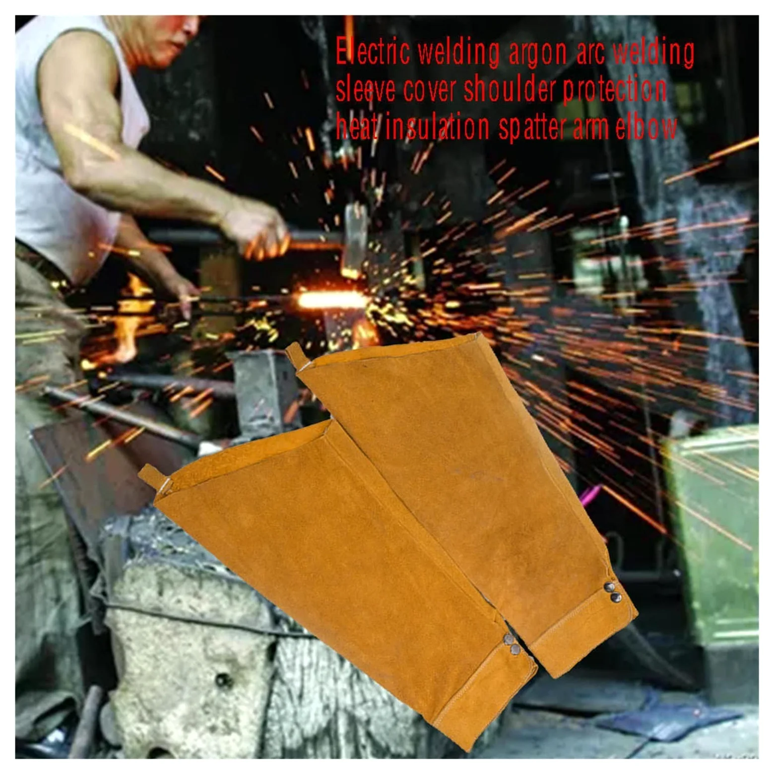 Skórzany fartuch spawalniczy ognioodporny spawalniczy ochronny sprzęt ochronny rękaw profesjonalny spawacz rękaw spawalniczy sprzęt ochronny dla producentów, spawaczy, majsterkowiczów