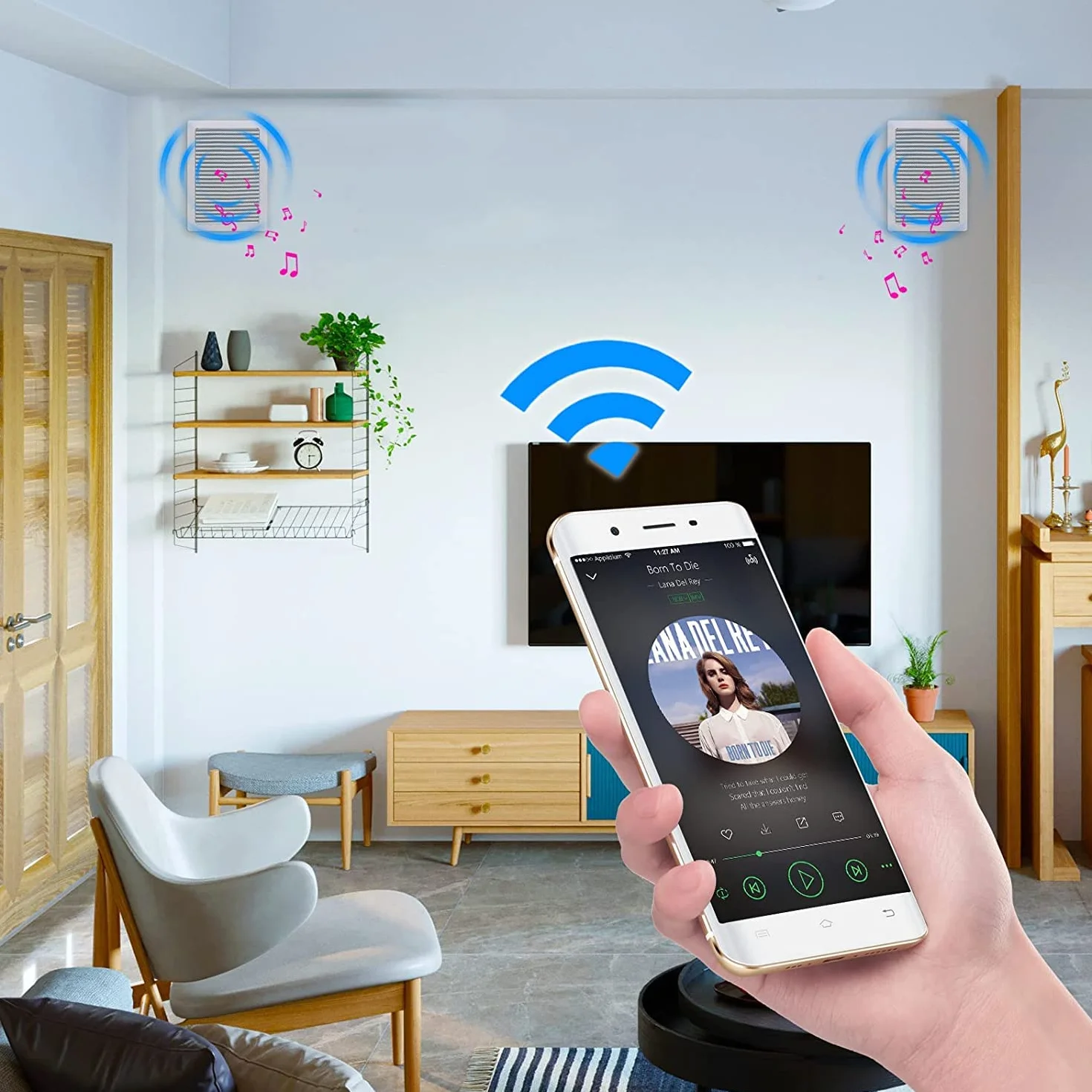 Herdio 5,25 cala 2-drożne głośniki sufitowe Bluetooth para