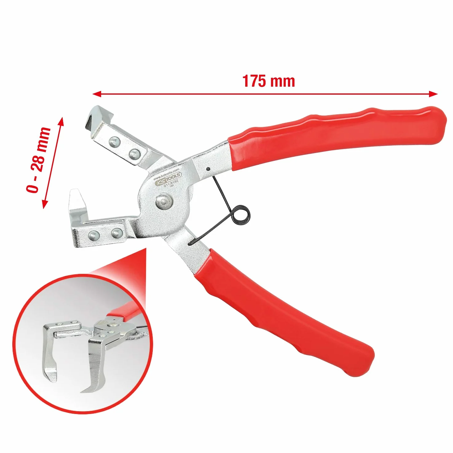 KS Tools 911.8182 Obcęgi do klipsów, wygięte