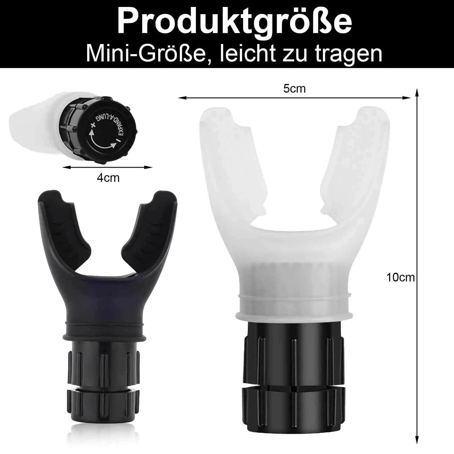Roinaid Oxyfit przenośny trenażer oddechowy, 2 sztuki, trener oporu oddechowego, trenażer płuc Oxybreath Pro, trener płuc, trener płuc (biały i czarny)