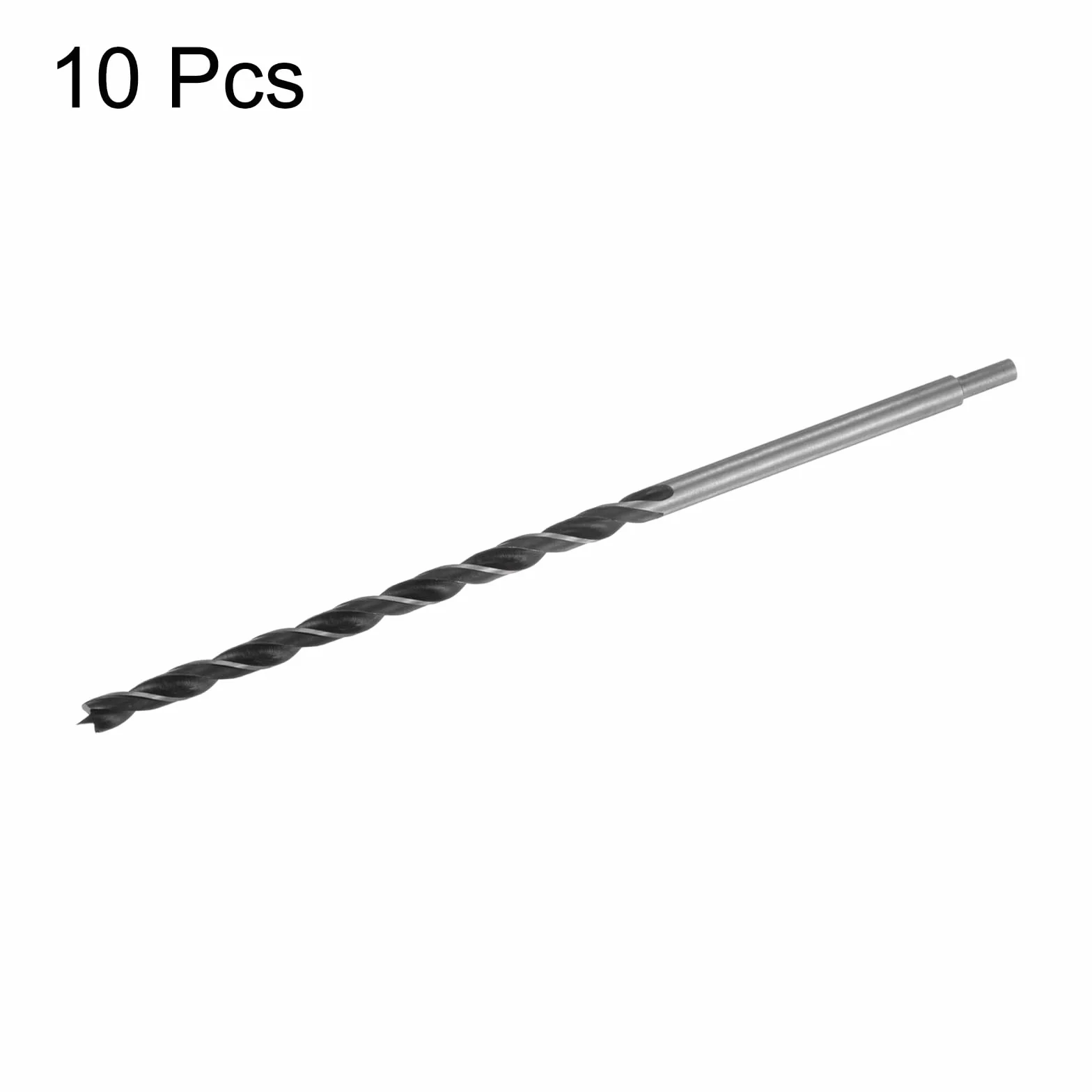 QUARKZMAN 10 szt. Wiertło Brad Punkt 14 mm / 0,6" Dia, Wiertła spiralne metryczne Brad Point z prostym chwytem do stolarki, drewna, tworzywa sztucznego, gumy, czarne 300 mm