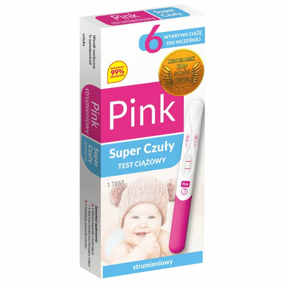 Test Ciążowy Pink Strumieniowy Super Czuły