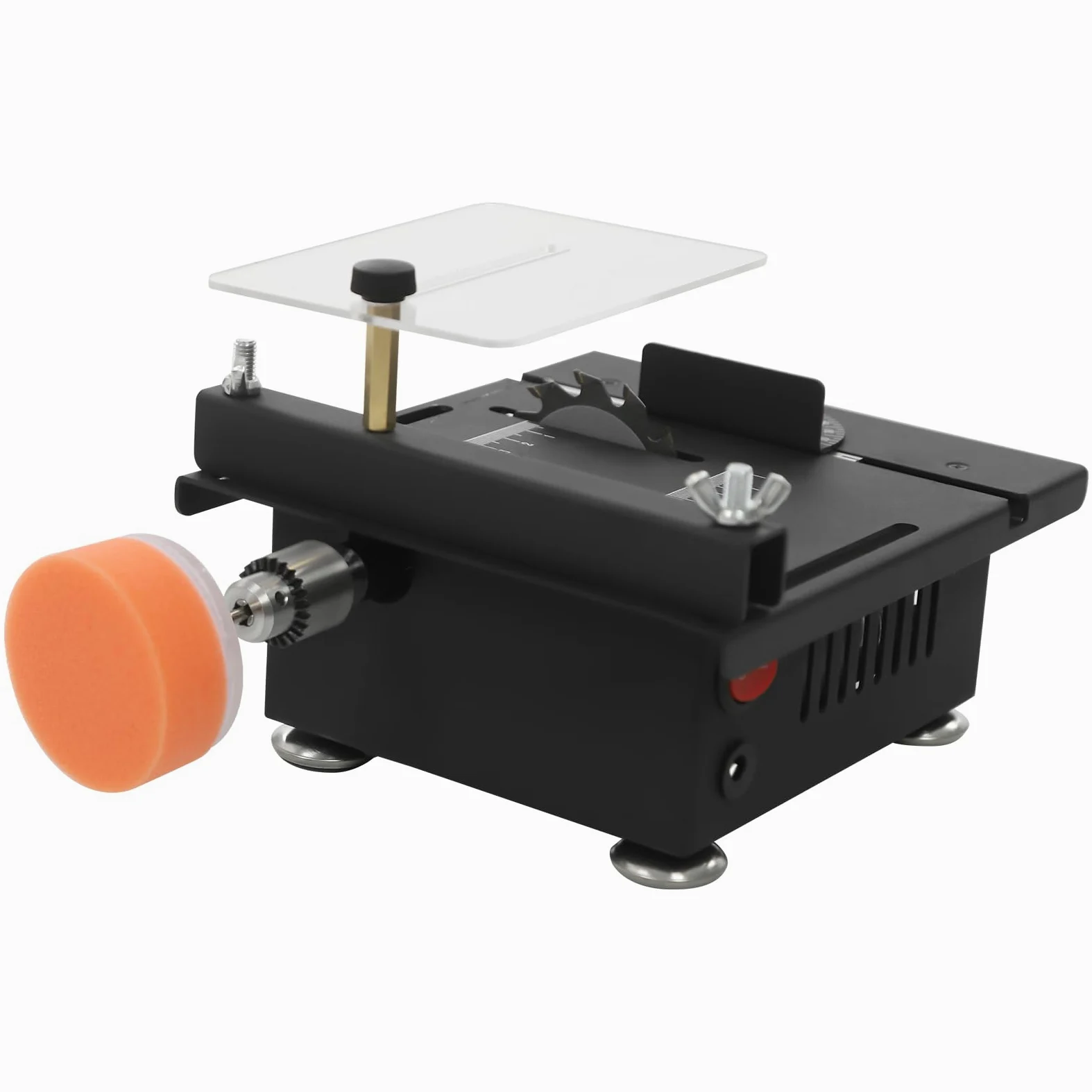 Mini piła stołowa 100 W z 7 prędkościami – wielofunkcyjna piła DIY do cięcia, szlifowania i grawerowania, do warsztatu domowego i modelarstwa