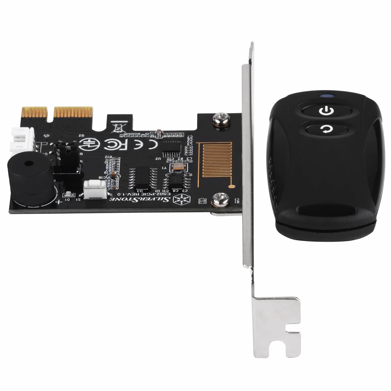 SilverStone SST-ES02-PCIe - 2.4G pilot zdalnego sterowania do PC Power/Reset, wbudowany głośnik PC, PCIe