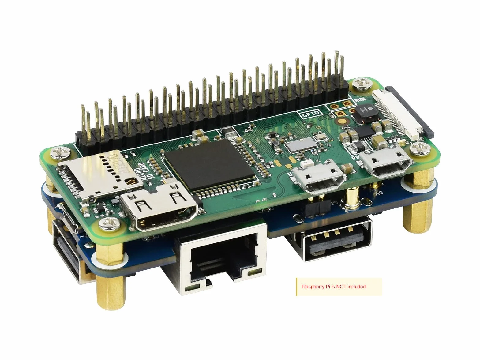 Waveshare Ethernet/USB HUB HAT (B) for Raspberry Pi Series 1x RJ45 3X USB 2.0
