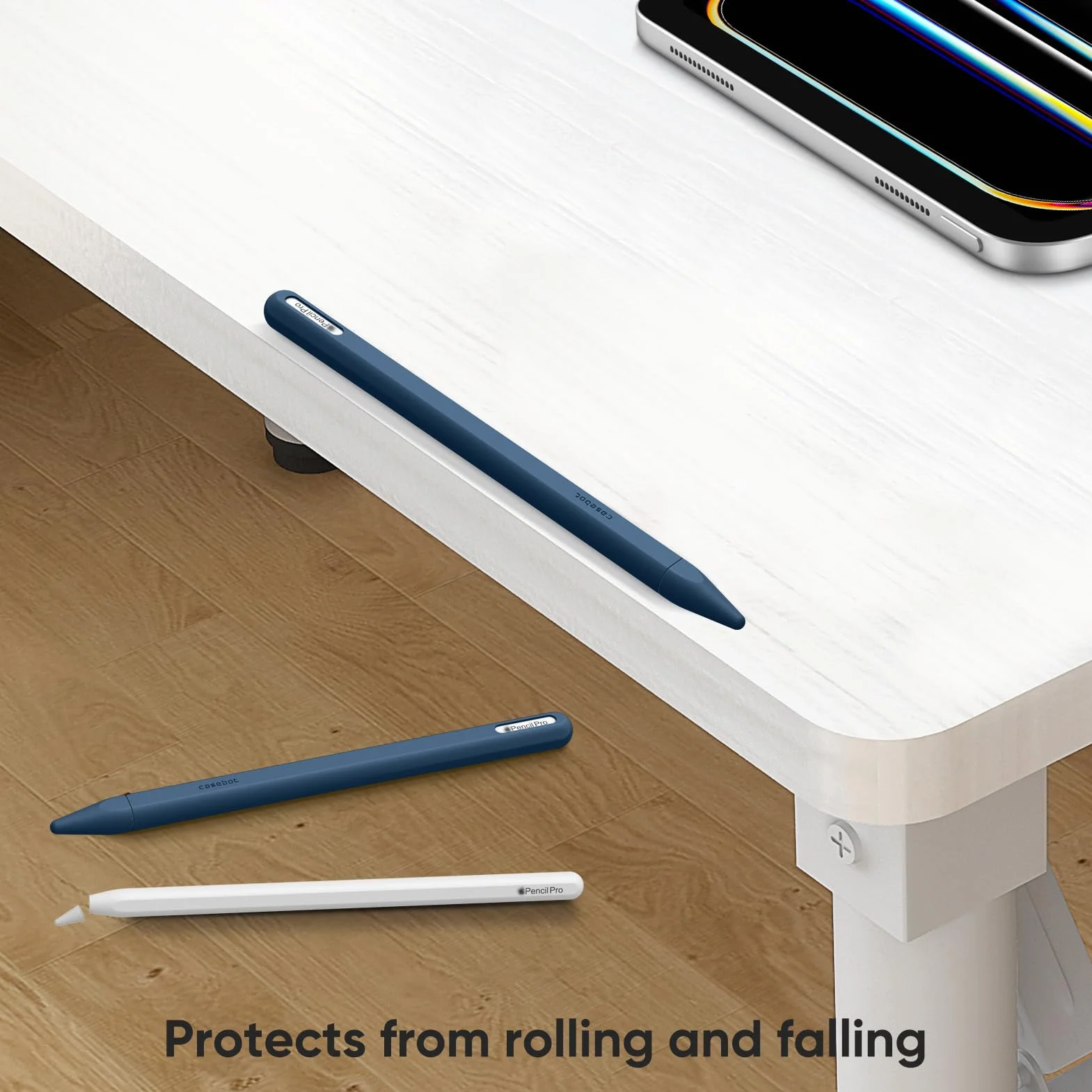 Fintie Silikonowe etui kompatybilne z Apple Pencil Pro/Apple Pencil (2. generacji), ultralekki futerał na długopis, miękki uchwyt ochronny z 2 pokrywkami, błękitno-niebieski