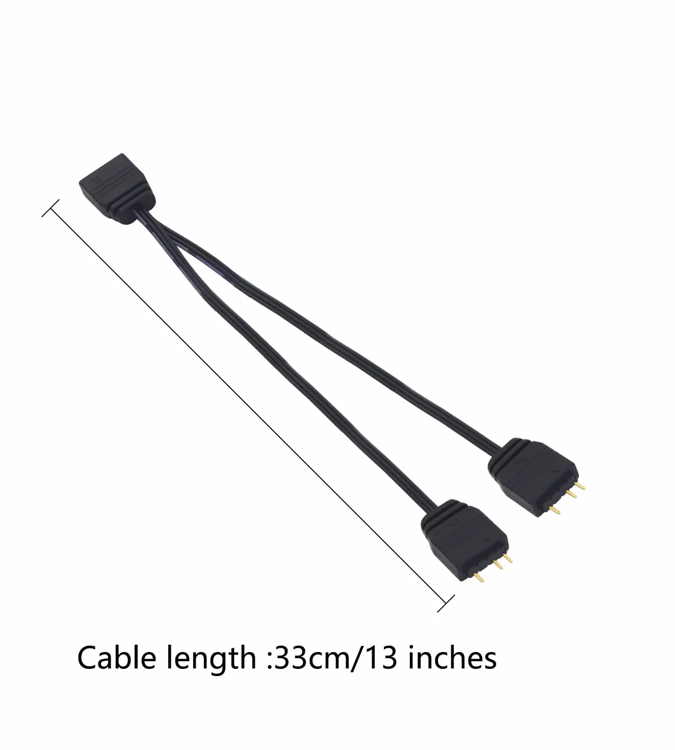 ARGB kabel rozdzielający, 5 V, 1 gniazdo na 2 gniazda, 3 piny, kabel przedłużający, do wentylatorów ARGB i innych serii LED, 3 sztuki (1 do 2)