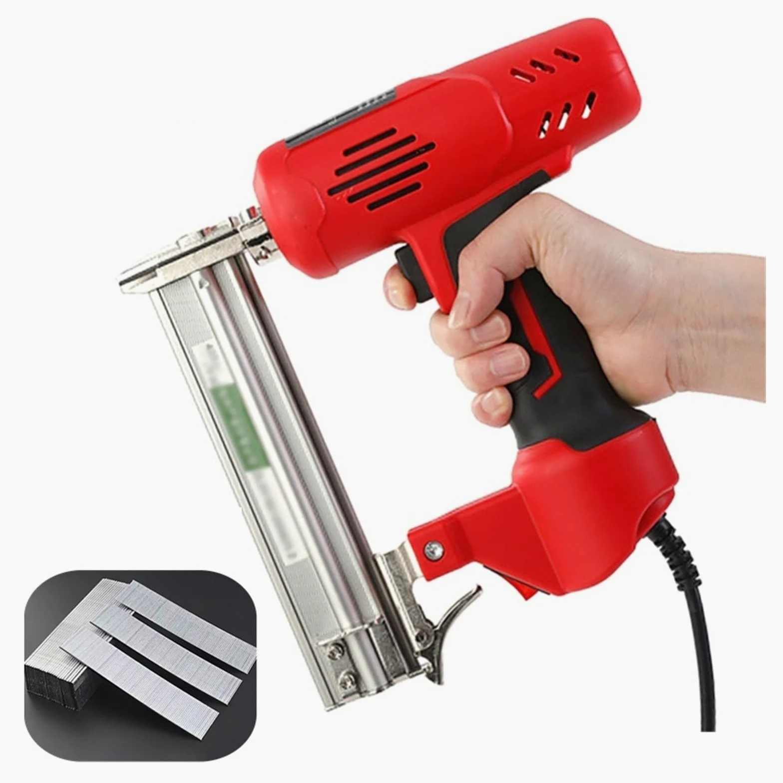 2600W Elektryczny Pistolet Do Gwoździ A Drewniana Zszywacz DIY Budowa Mebli Gwoździe Elektronarzędzie Stolarskie Narzędzia Obróbki Drewna - Rdzeń napędowy(Machines and nails)