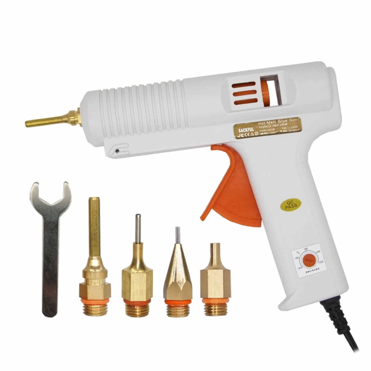 Pistolet do Kleju, 150W pistolet do klejenia na gorąco długa dysza średnica 1mm 1.3mm mała przysłona przemysłowy pistolet do klejenia DIY Craft Repair Tools pistolet do klejenia(4pcs nozzles)