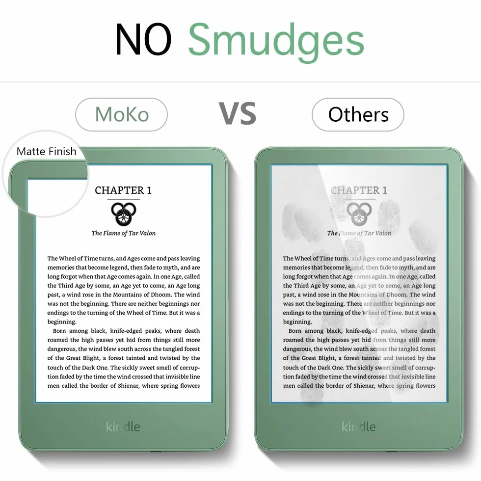 MoKo 3-Pack Anti-Glare Screen Protector for 6" All-New Kindle 11th Generation 2024/2022, Matte PET Full Coverage