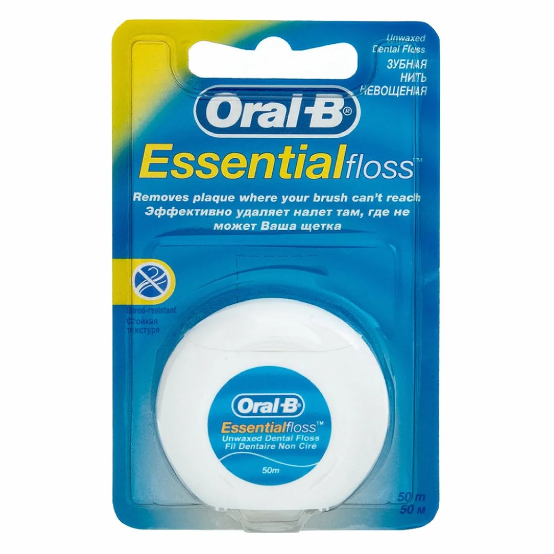 Oral B 005012 Nić eteryczna – nić niewoskowana, 50 m, opakowanie 4-częściowe