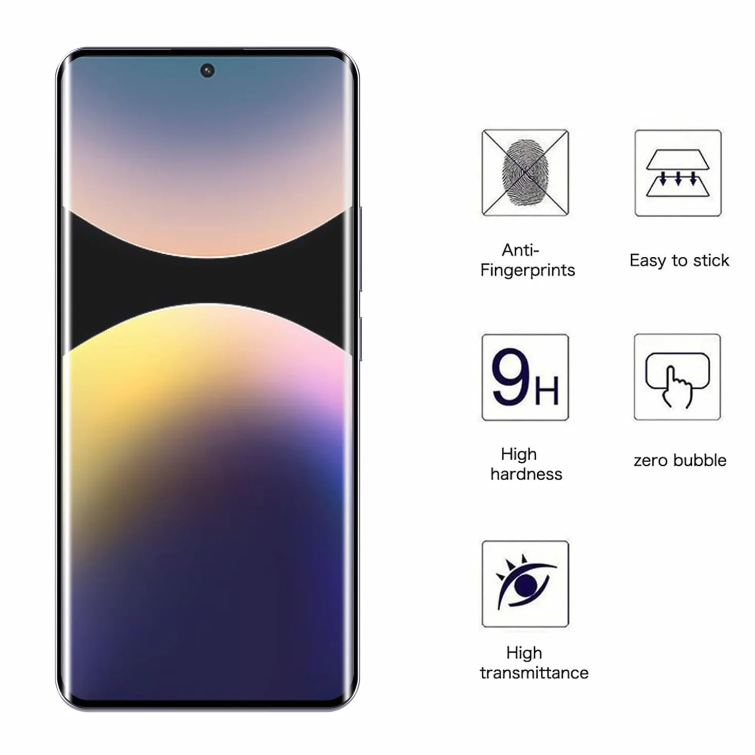 AOKUMA Xiaomi Redmi Note 14 Pro 4G / Poco M7 Pro/Poco F5 Pro 5G 3D szkło pancerne 3D, szkło kompatybilne z Redmi Note 14 Pro, wysokiej jakości folia szklana 3D o twardości 9H, 2 sztuki, odporna na