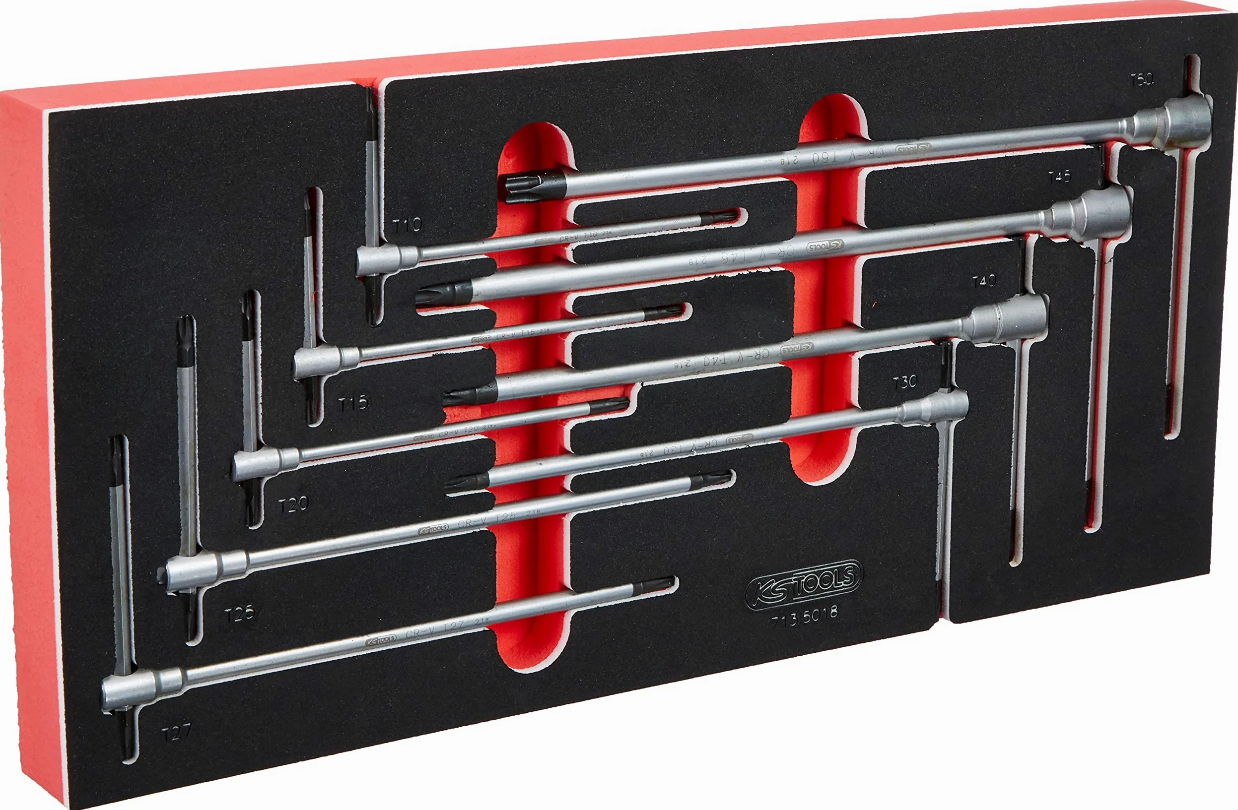 KS Tools 713.5018 9-modułowy zestaw kluczy imbusowych z uchwytem w kształcie litery T