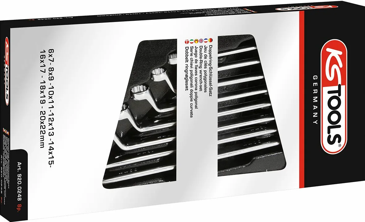 KS Tools 920.0248 ULTIMATEplus zestaw kluczy oczkowych, odkręconych, 8-częściowy