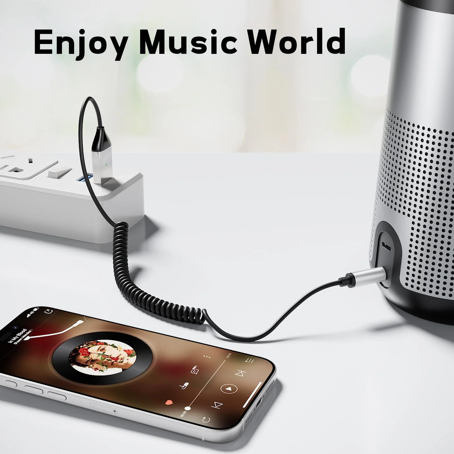 Tobfit Adapter USB Aux Bluetooth 5.3 Jack 3,5 mm AUX odbiornik jack do rozmów telefonicznych i bezprzewodowej muzyki do samochodu z portem USB, głośnikiem, wzmacniaczem