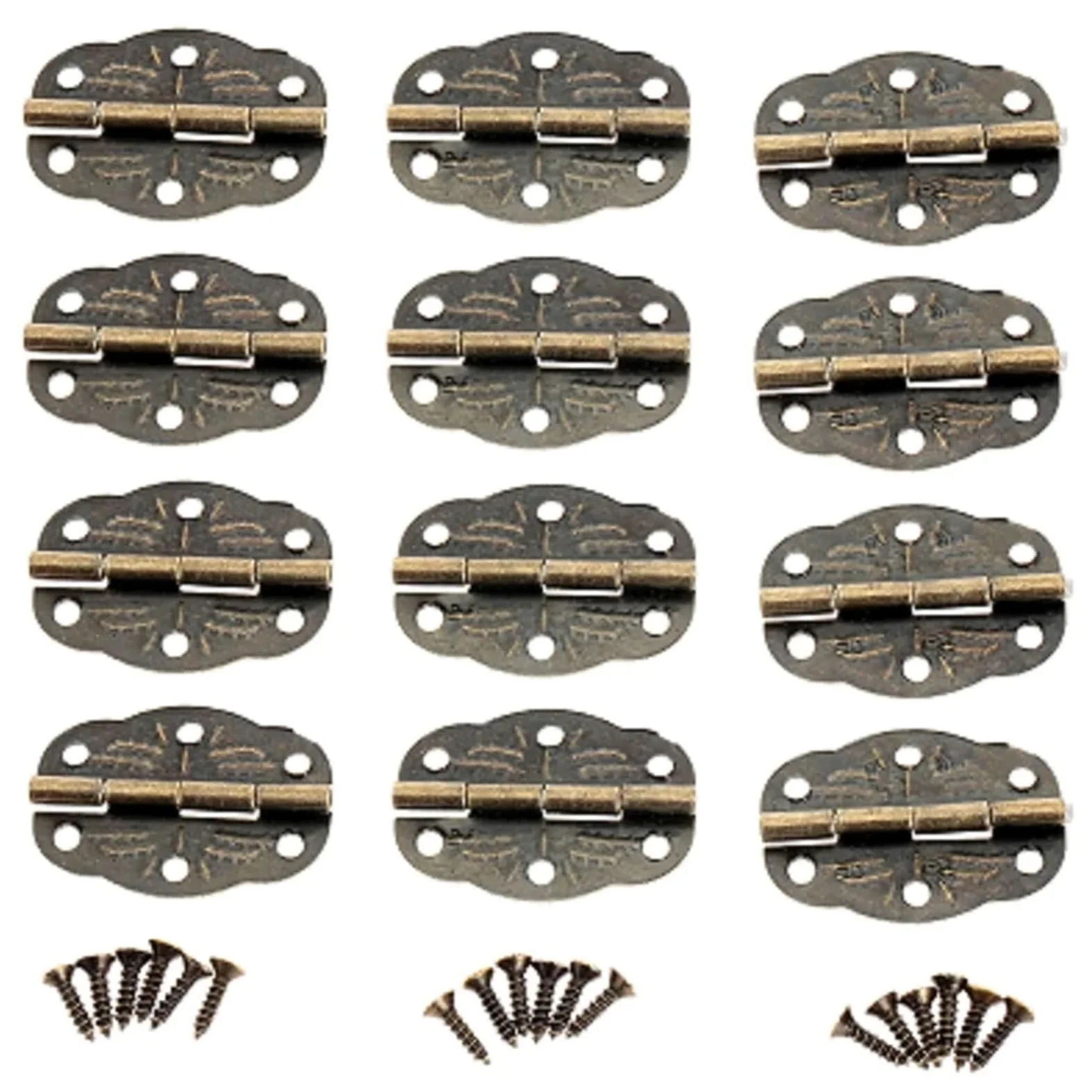 20 sztuk 30x22mm antyczne meble dekoracyjne zawiasy do drewnianego prezentowego pudełka z biżuterią Decor okucia sprzęt meblowy ze śrubą