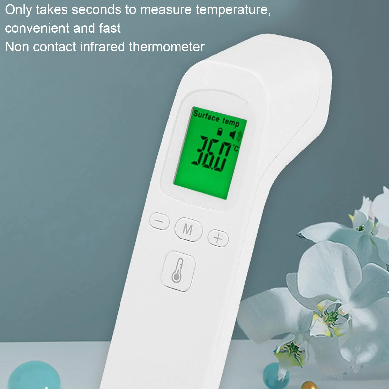Termometr na czoło Biały elektryczny cyfrowy bezdotykowy termometr na podczerwień do szpitalnego pomiaru temperatury na podczerwień