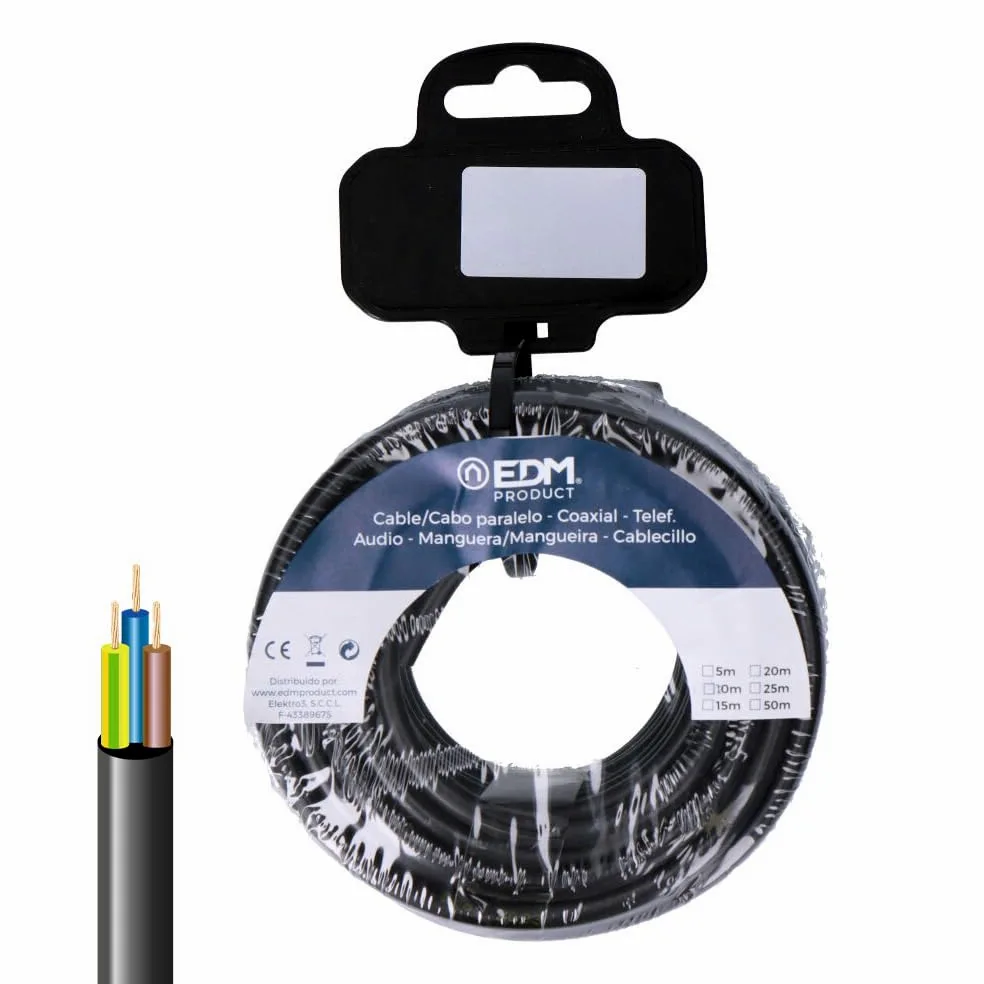 Akrylowa szpula węża 3x1,5 mm 1000V czarna 25m, idealna do projektów elektrycznych i DIY. Jego wytrzymałość zapewnia trwałość i wydajność połączeń elektrycznych.