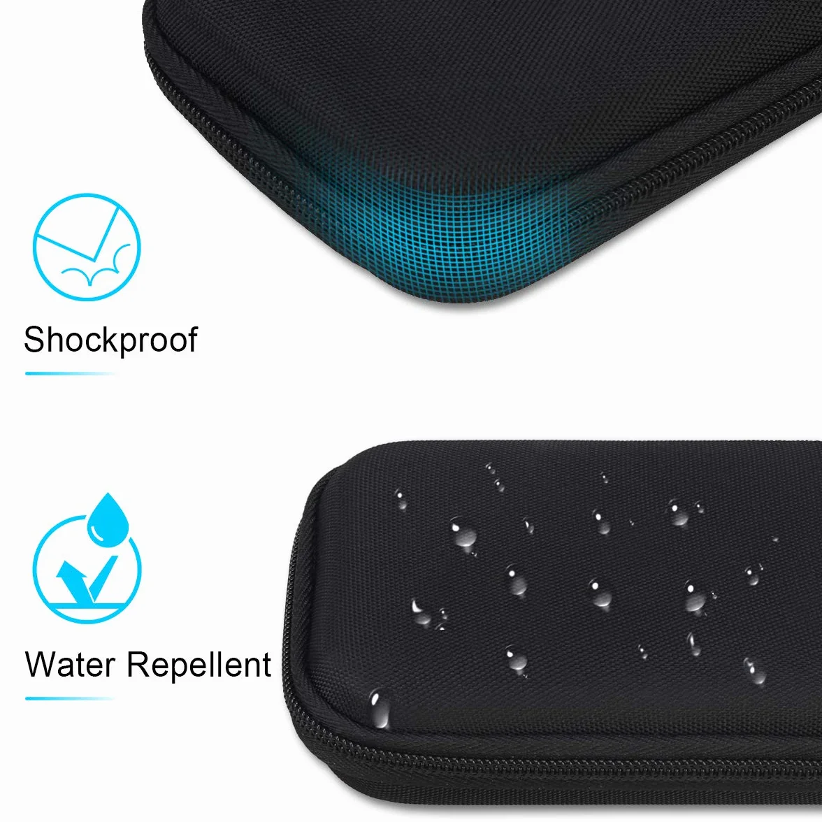 Lacdo zewnętrzna torba na dysk twardy pokrowiec ochronny do Samsung T9 Portable Solid State Drives 1TB 2TB 4TB USB 3.2 External SSD EVA odporny na wstrząsy futerał, Czarny+Czarny