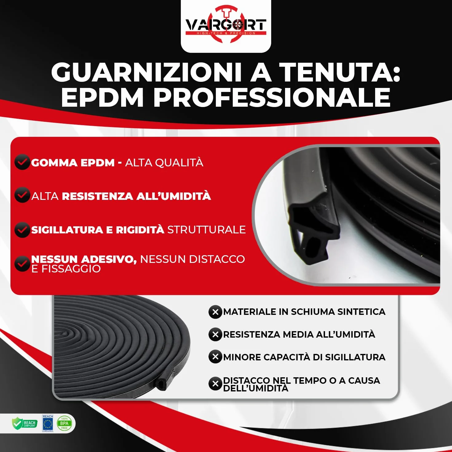 Czarny EPDM ogranicznik przeciągów S-1150 (10 m) – izolacja termiczna i akustyczna do drzwi i okien