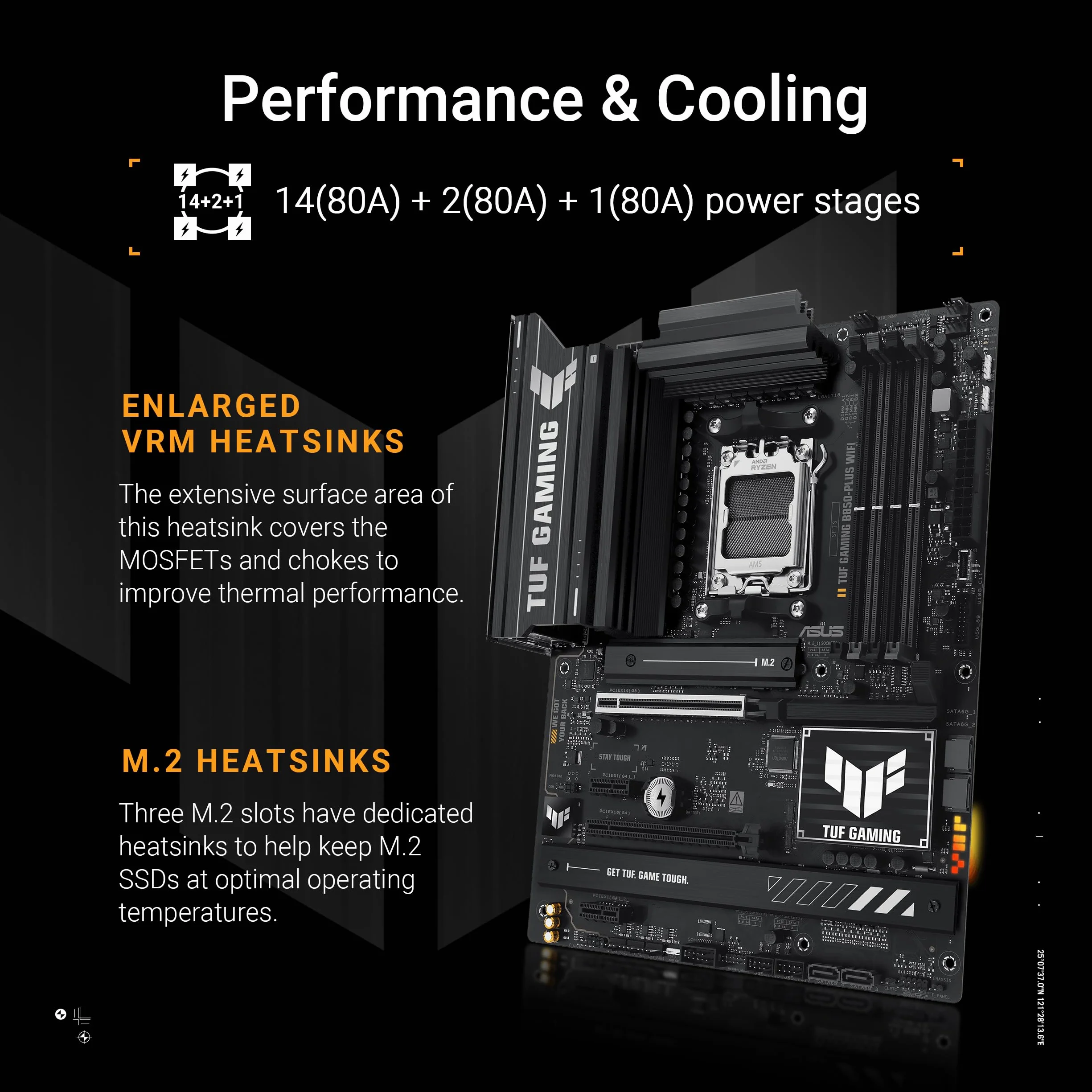 ASUS TUF Gaming B850-Plus WiFi płyta główna AMD ATX, DDR5, PCIe 5.0, M.2, WiFi 7, 2.5 Gb Ethernet, USB-C 20 Gb/s