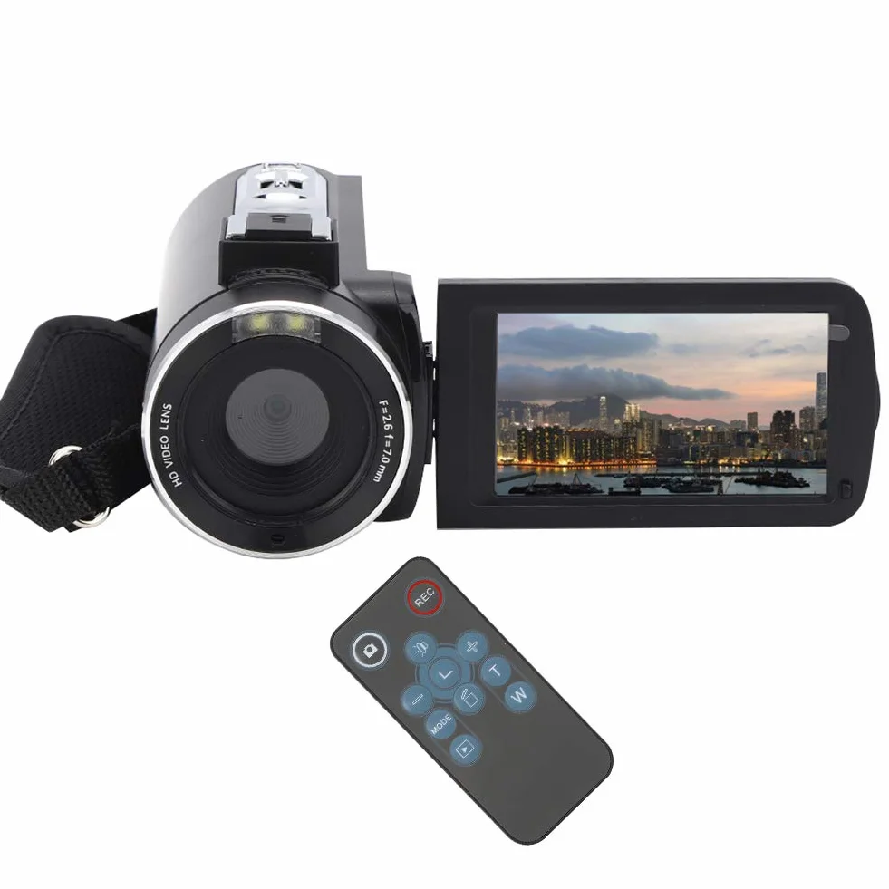 Qiilu Cyfrowa kamera wideo 4K zapobiegająca wstrząsom 18-krotny zoom 3-calowy ekran dotykowy IPS