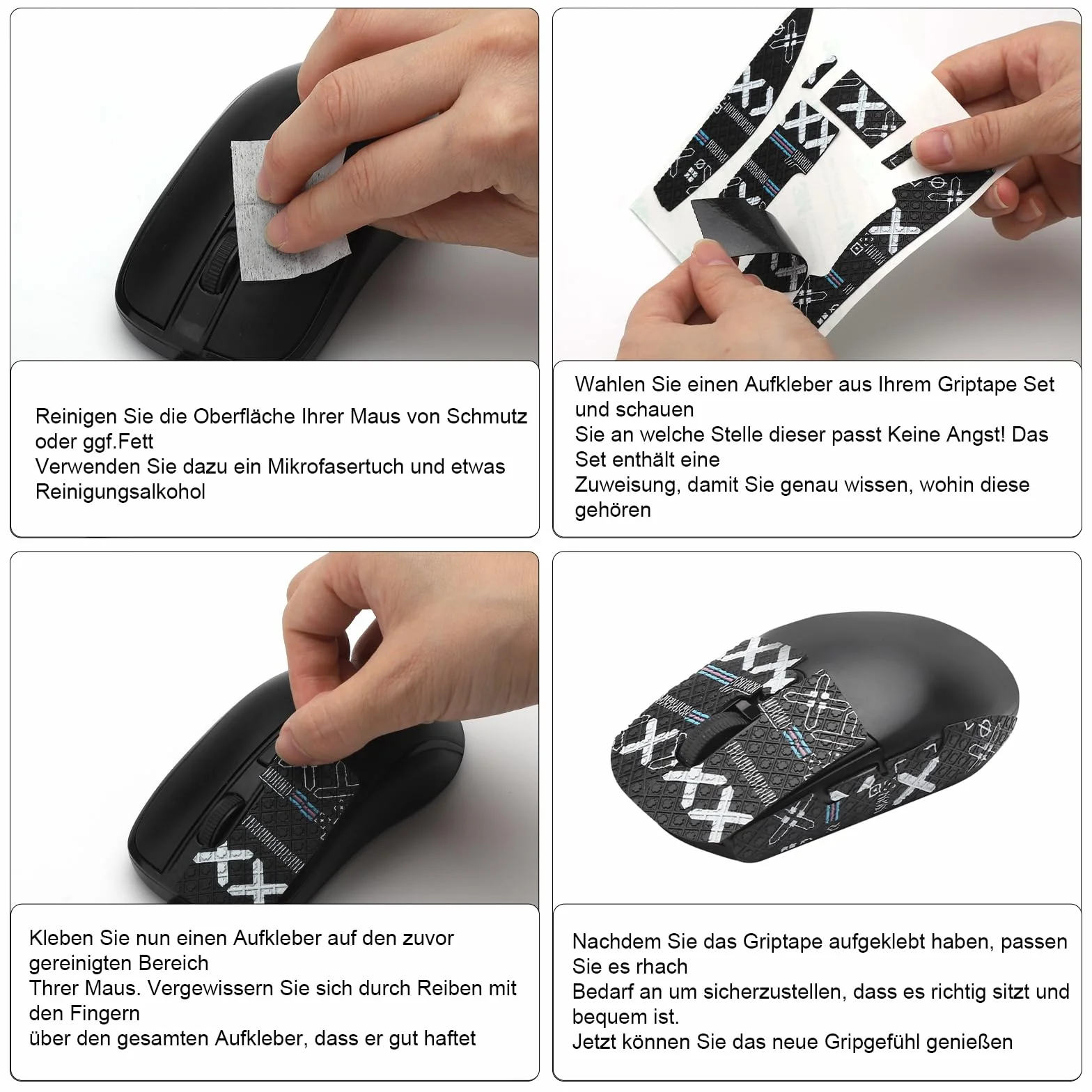 Logitech G PRO X Superlight 2 Mouse Grip Tape, antypoślizgowa, ultra cienka, samoprzylepna, zestaw