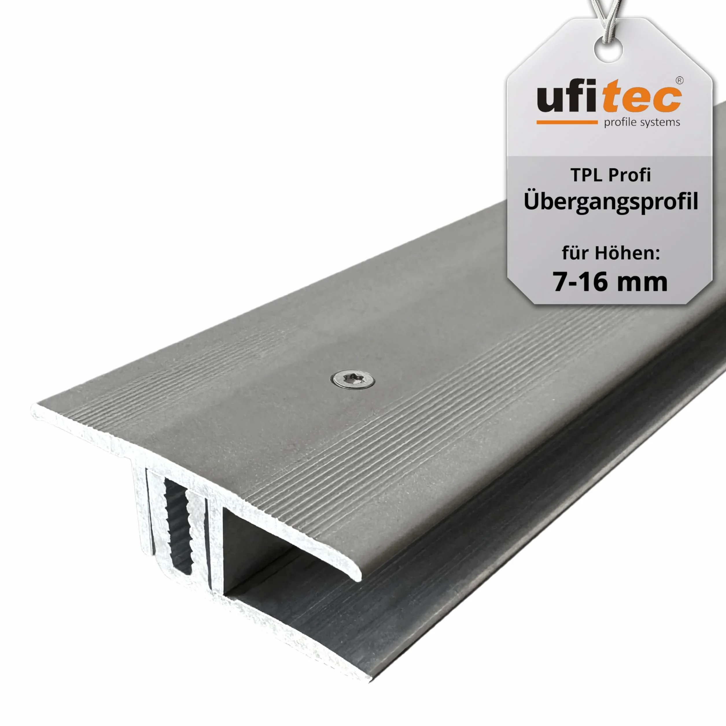 ufitec system profilowy do parkietów i podłóg laminowanych – do wykładzin o wysokości 7-16 mm – dostępny w wielu kolorach (profil przejściowy 270 cm długości | 33 mm szerokości, jasny brąz)