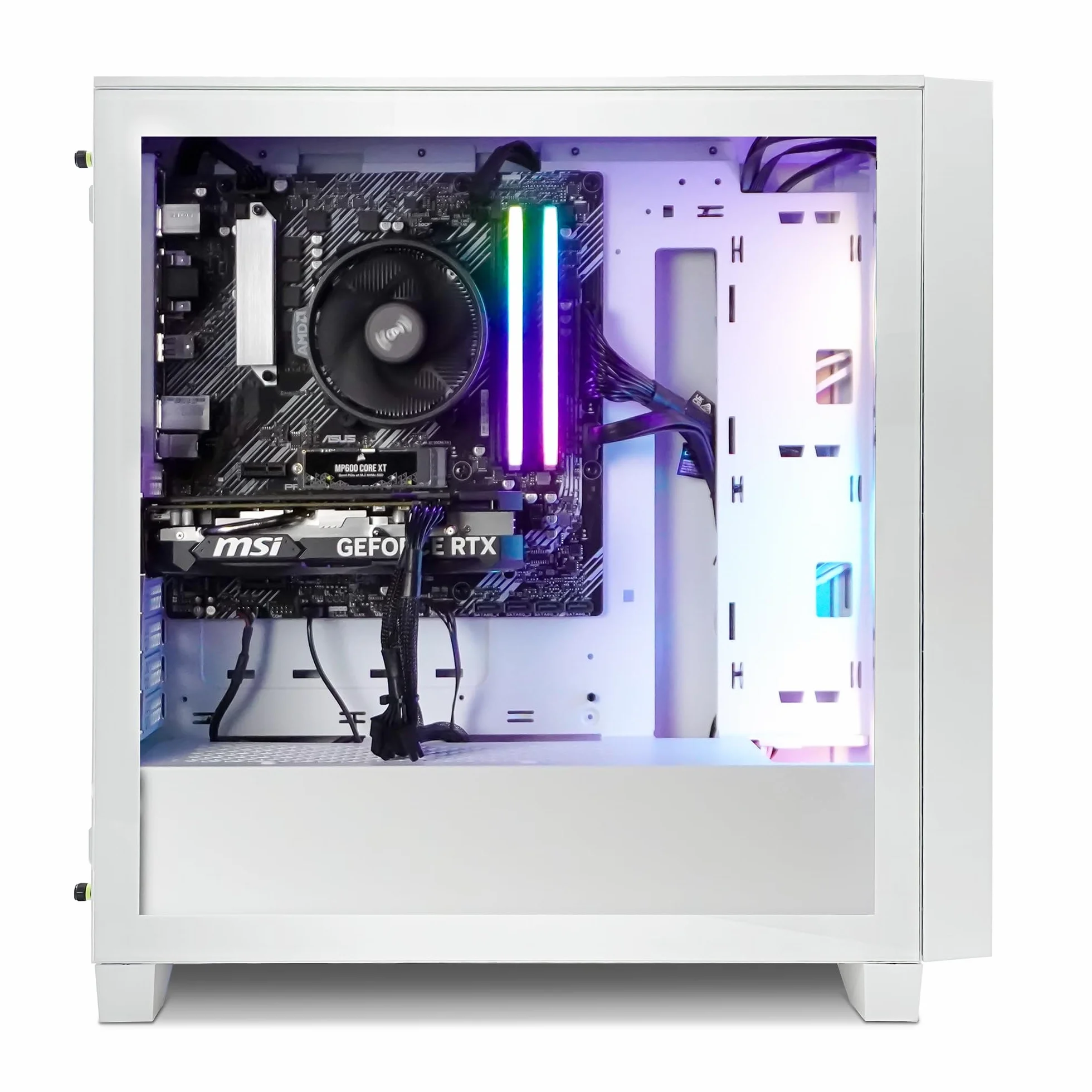 iCUE PC Gamer AMD 4060v2 White - obudowa Corsair 3000D RGB White - ASUS Prime A520 II WiFi - Corsair Vengeance 2X8GB DDR4 3600 - SSD 1TB - Windows 11 Pro