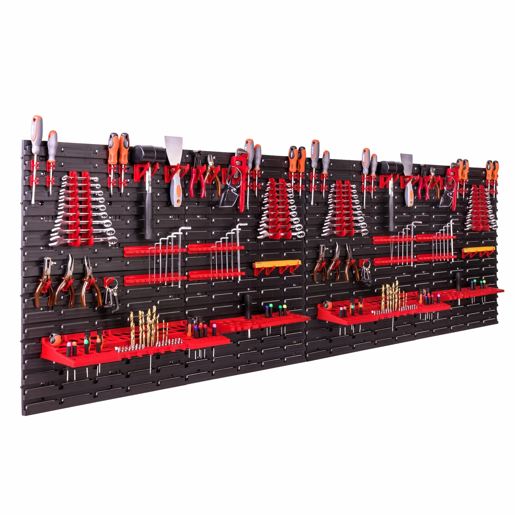 System przechowywania, regał ścienny 230 x 78 cm, uchwyty narzędziowe, regał do przechowywania, bardzo mocne płyty ścienne, możliwość rozbudowy, regał warsztatowy, magazynowy