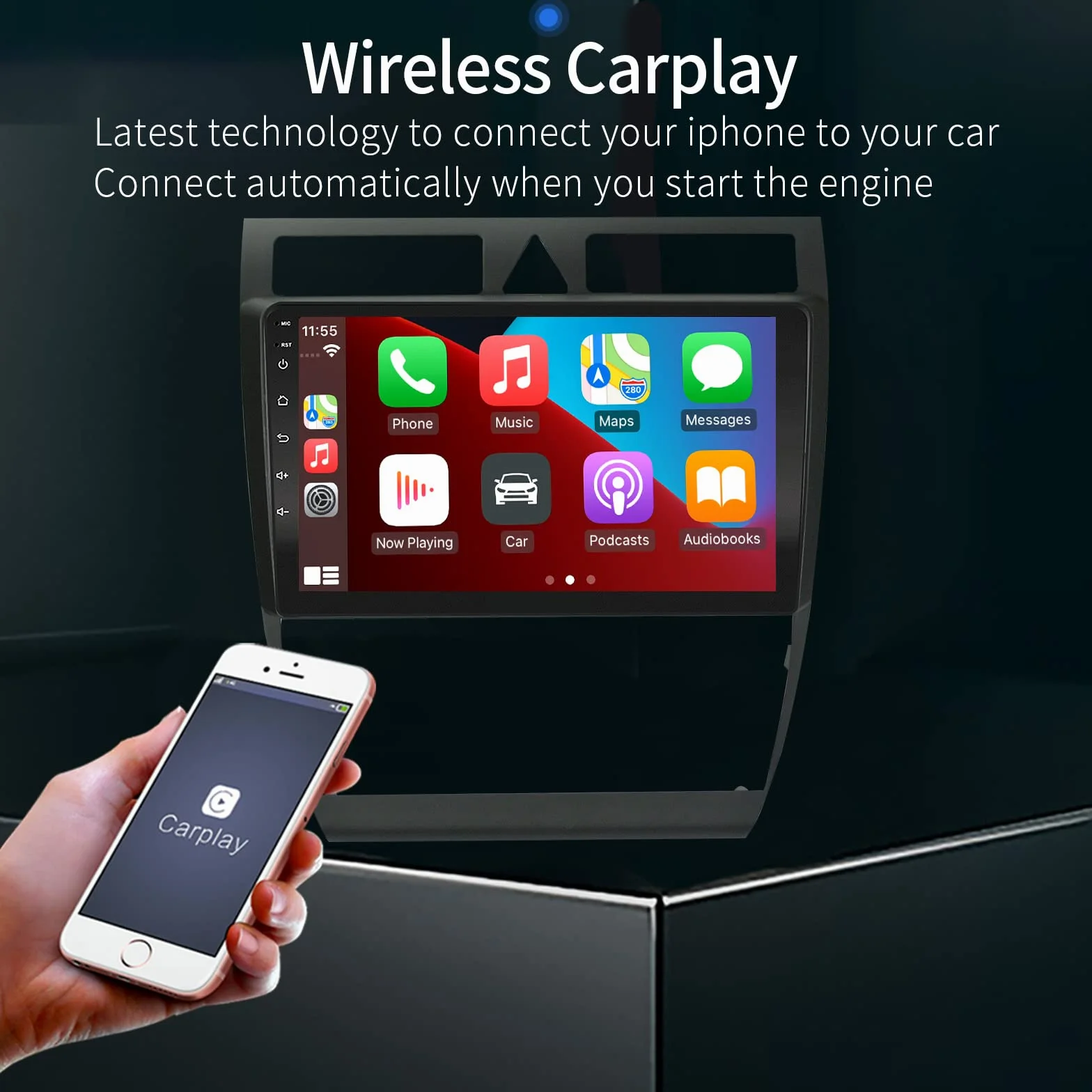 EZoneTronics Carplay Radio Android Auto dla Audi A6 C5 1997-2004 S6 1999-2004 9-calowy ekran dotykowy GPS Nawigacja Bluetooth USB Wifi 1G RAM 32G ROM