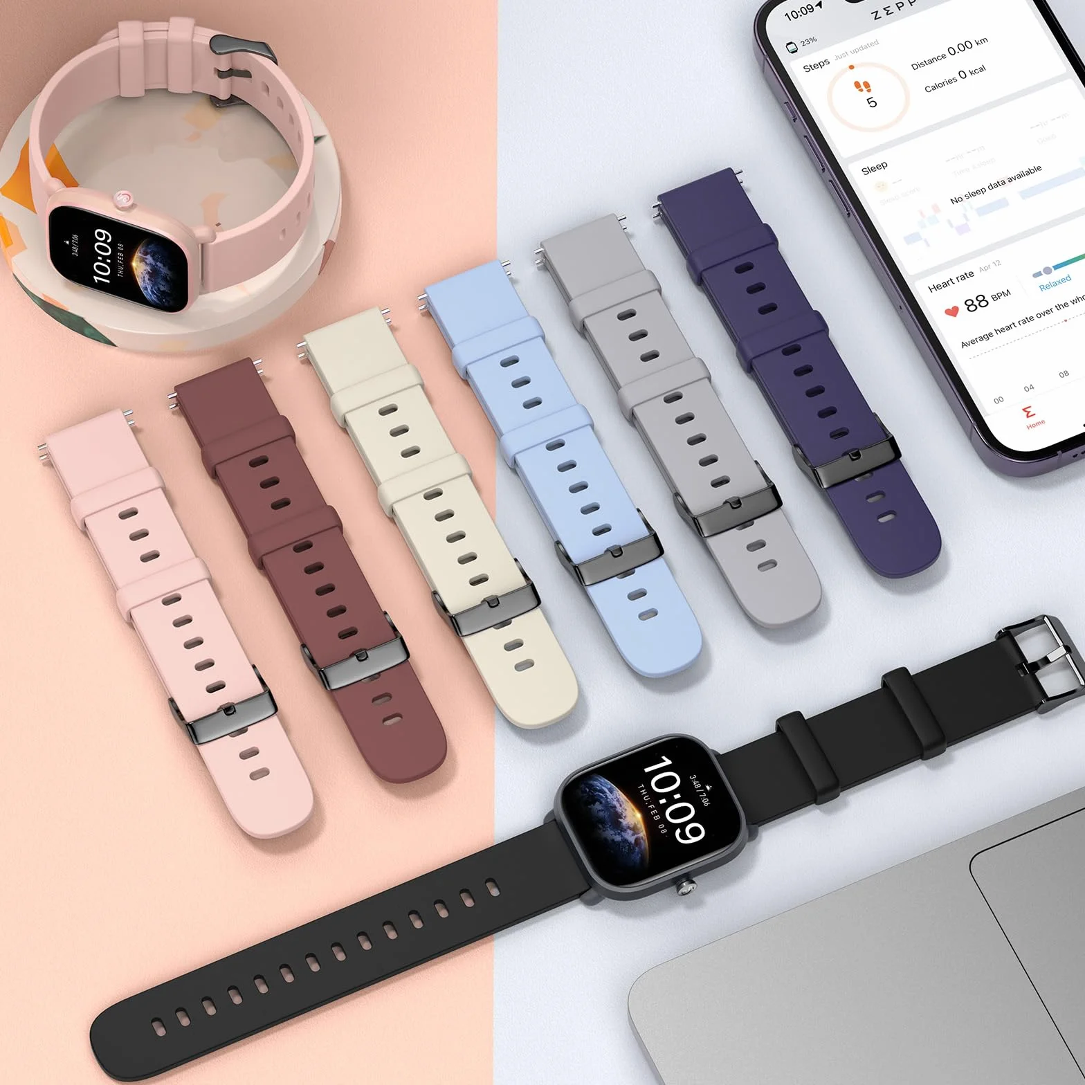 Higgs 3 Pack 20 mm Pasek Kompatybilny z Amazfit GTS 2 Mini/4 Mini/GTS 2 2e 3 4 42 mm, Miękkie Silikonowe Bransoletki Sportowe