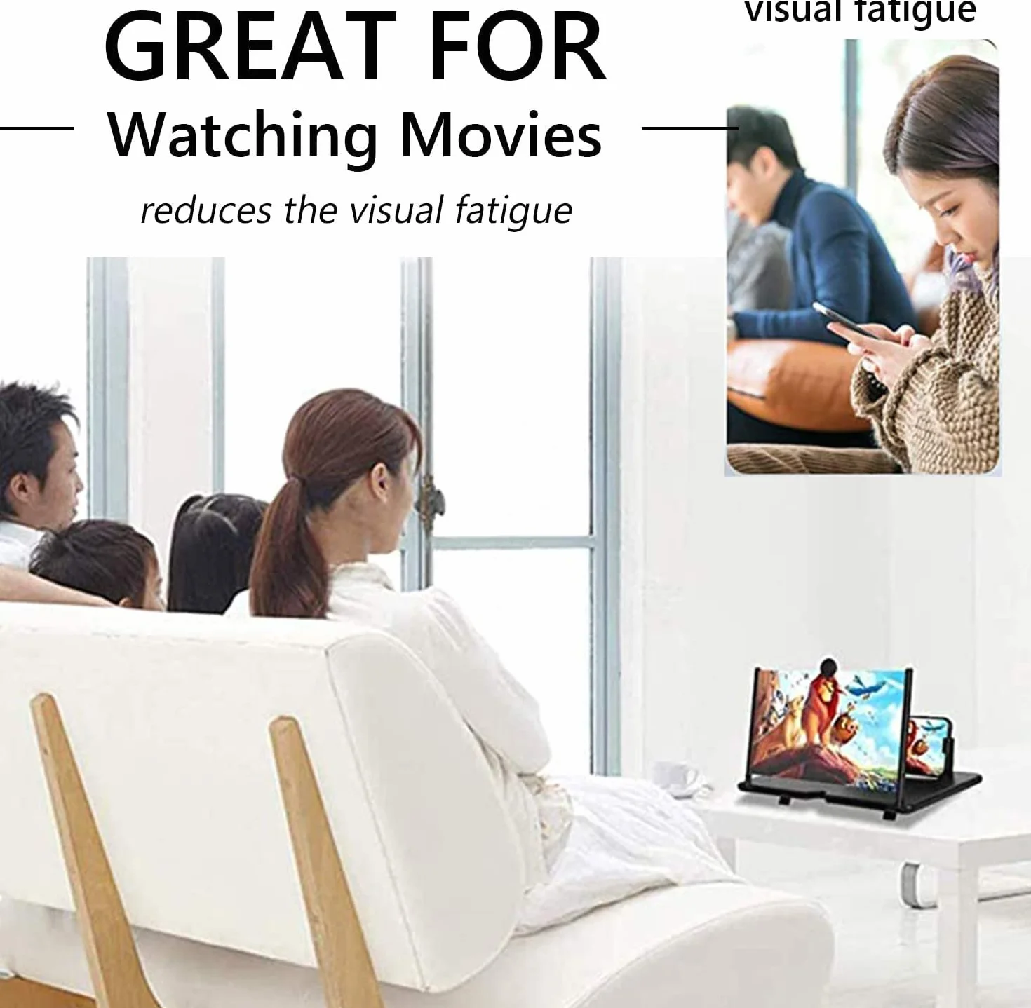 Lupa do telefonu komórkowego 3D HD, powiększenie ekranu telefonu komórkowego, używana w telefonach komórkowych do powiększenia ekranu, aby poprawić efekty filmowe, wideo i gry. Urodziny (14 cali,