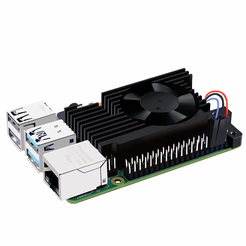 GeeekPi Raspberry Pi 4 Armor Lite radiator z wentylatorem PWM, Raspberry Pi aluminiowy radiator, zestaw chłodzący do Raspberry Pi 4, model B