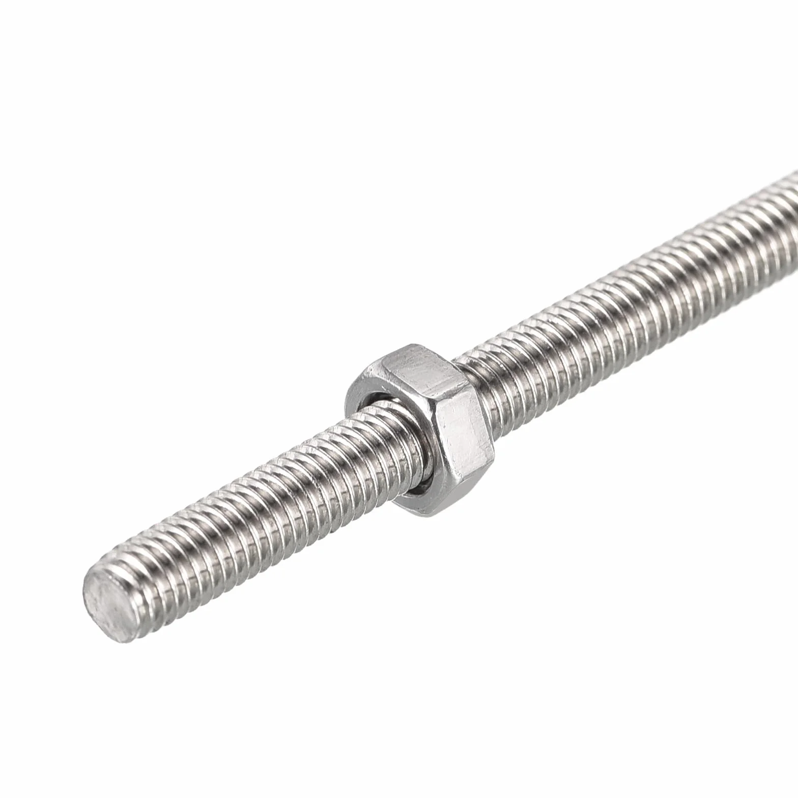 QUARKZMAN 6 szt. M3 x 200 mm w pełni gwintowany pręt z 6 szt. nakrętek sześciokątnych, gwint 0,5 mm podziałka 304 stal nierdzewna prawa ręka gwintowane pręty pręty słupkowe ćwieki