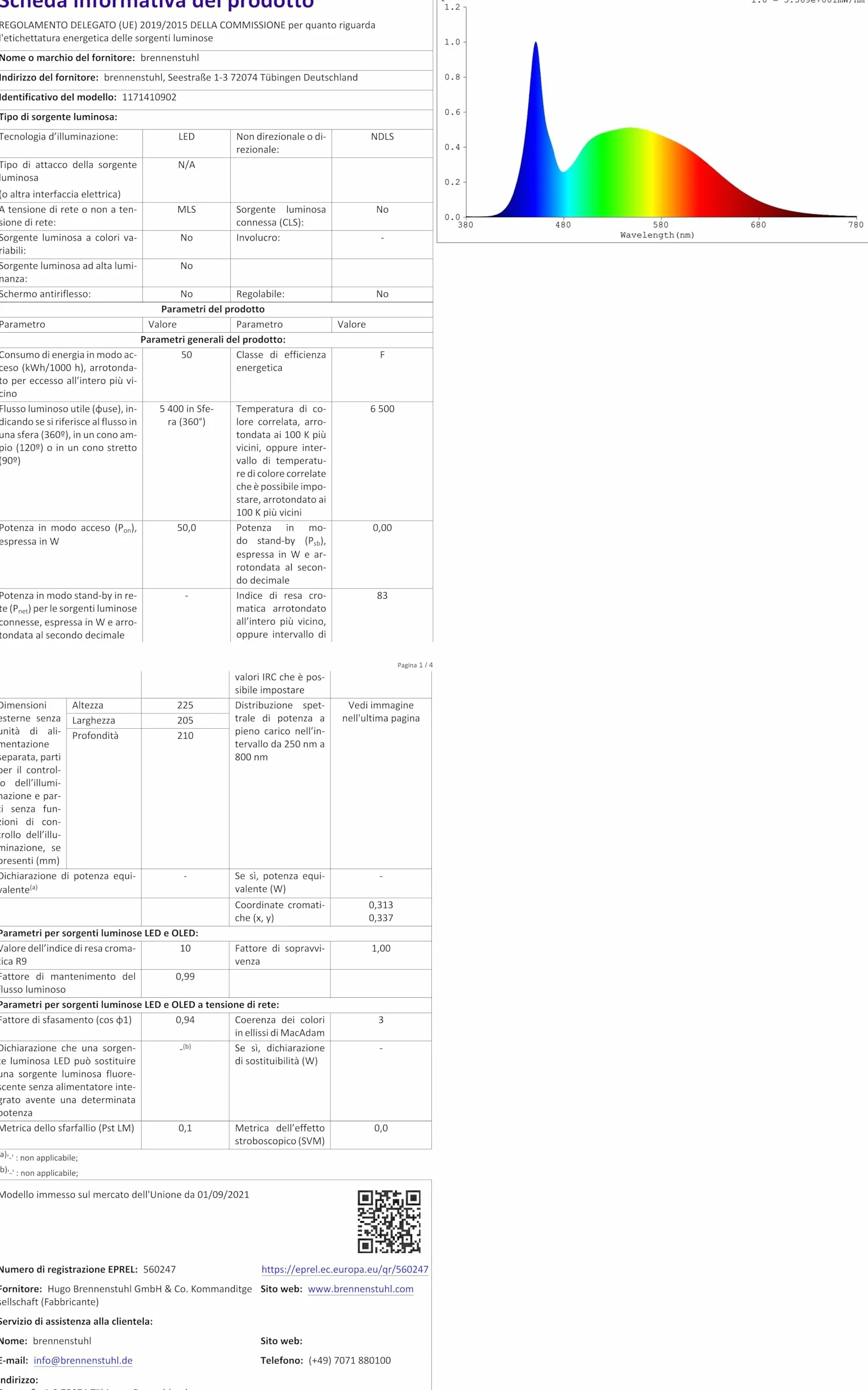 Brennenstuhl mobilny reflektor LED 360° / reflektor budowlany LED 50W (reflektor roboczy 5400lm, kabel 5 m i bryzgoszczelne gniazdo z samozamykającą się pokrywą, IP54), 1171410902