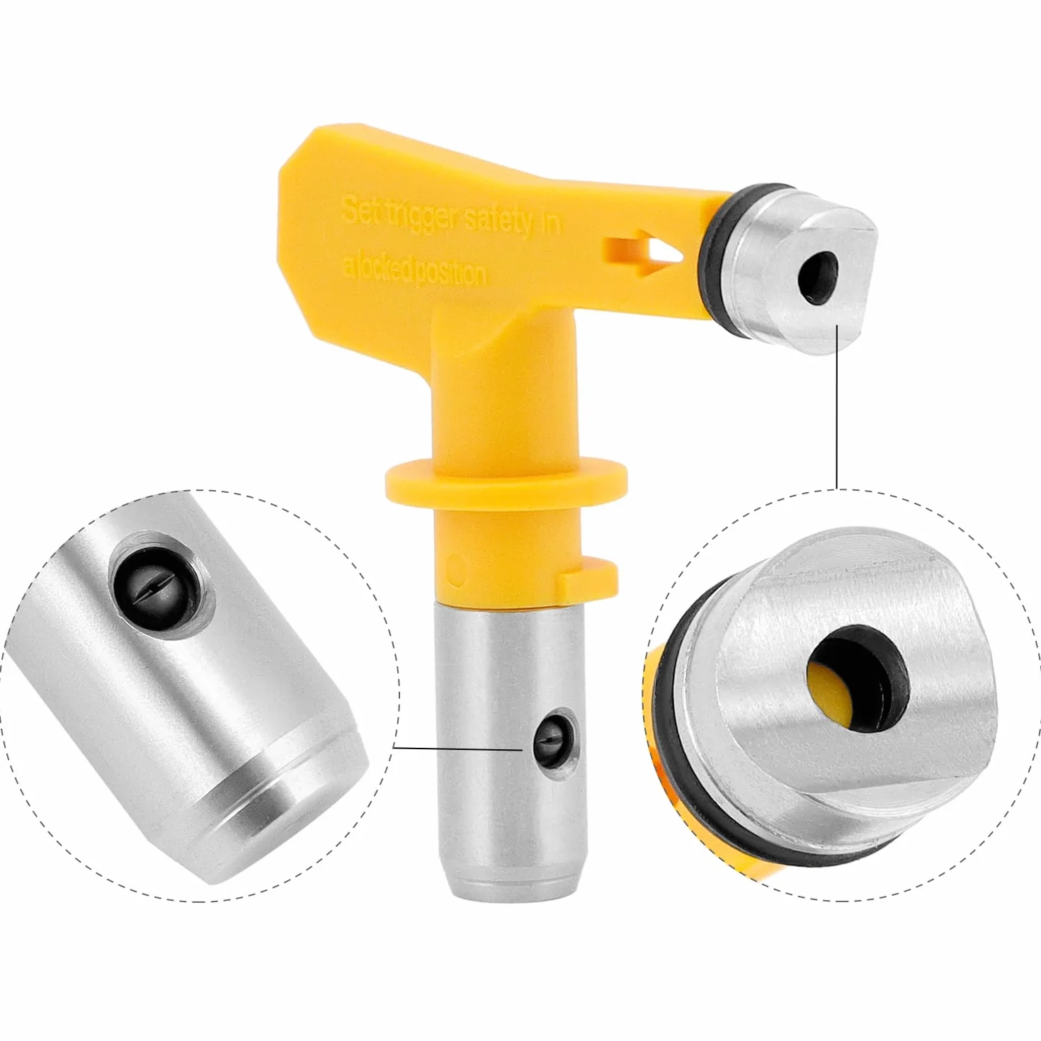 QWORK® Airless zestaw dysz do modeli 515/517519521/523/525, 6 dysz Airless z uszczelką końcówkową, 1 siedzisko dysz, kompatybilne z większością pistoletów natryskowych Airless