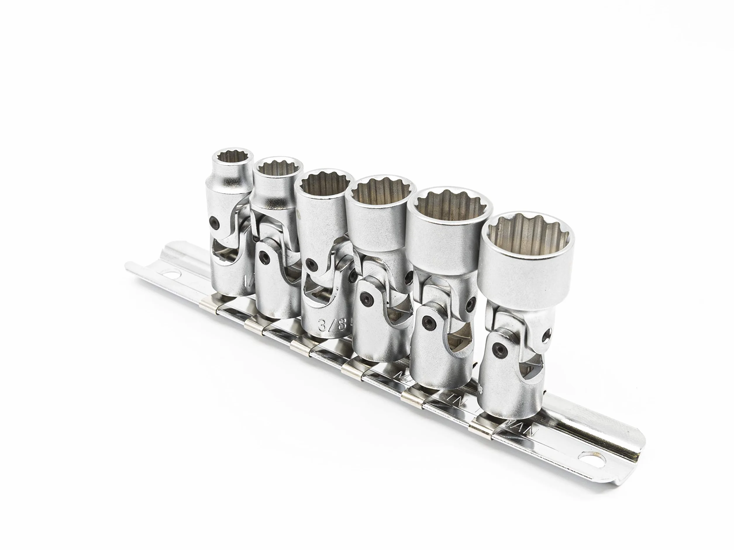 Genius Tools 6-częściowy uniwersalny zestaw nasadek ręcznych 1/4" Drive SAE (12-punktowy), matowe wykończenie - US-206S
