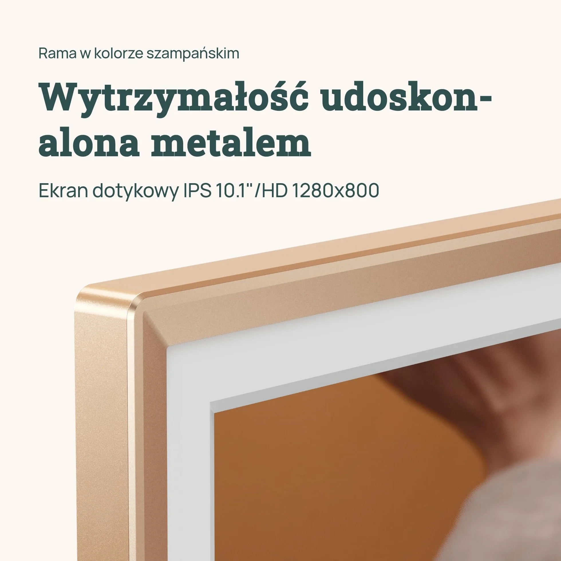 ARZOPA Cyfrowa Ramka na Zdjęcia WiFi 10,1" IPS Ekran Dotykowy HD Metalowa Bez Abonamentu D10 GOLD