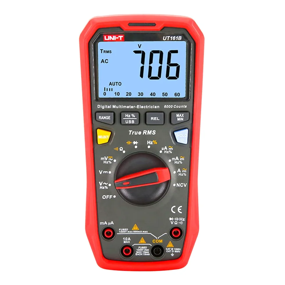 UNI-T UT161B 1000V AC/DC Smart Digital Multimeter Profesional Tester True RMS CE Voltmeter Electric Tools AC DC Voltage Meter