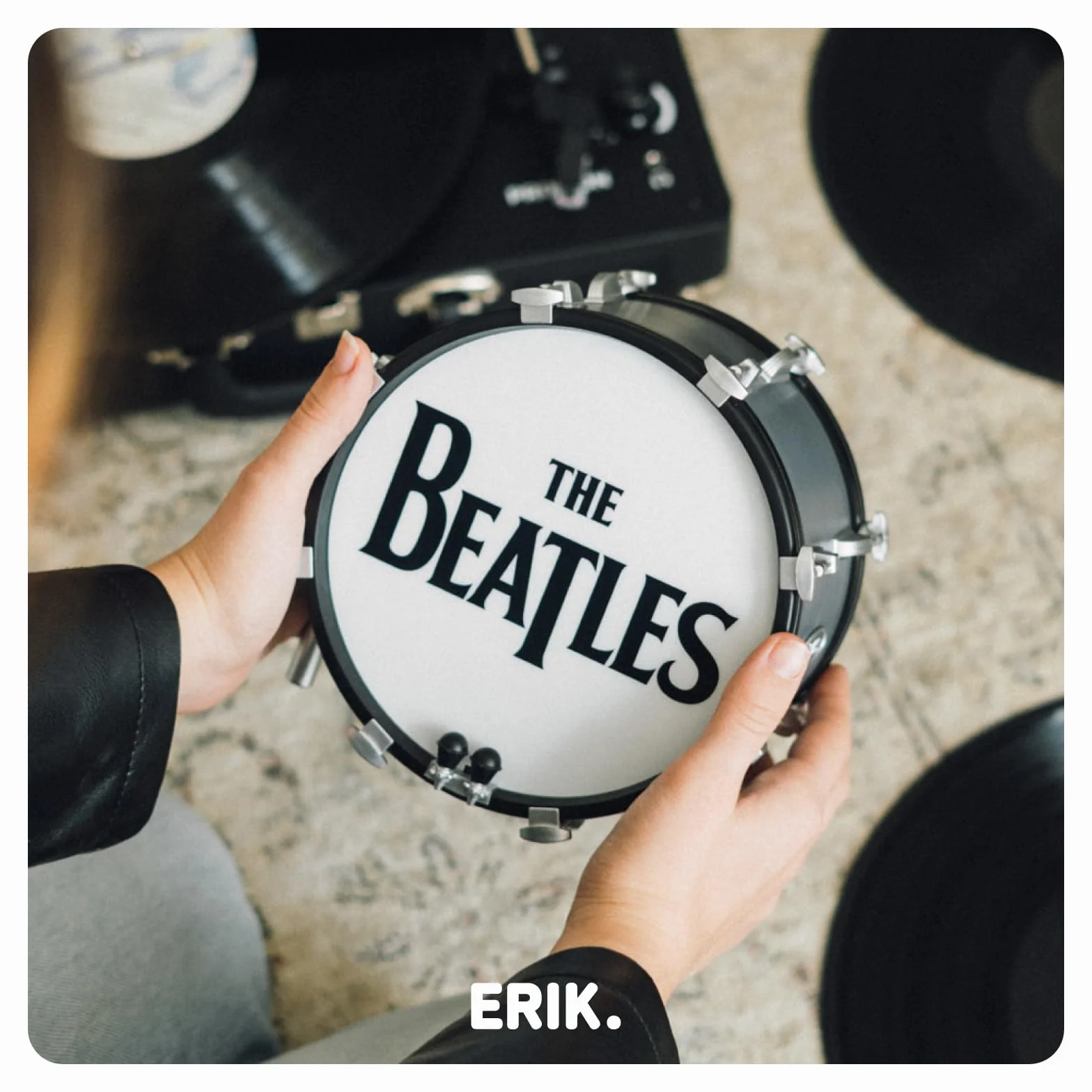 Grupo Erik Battery Lamp - The Beatles Gifts for Men & for Women | Desk Lamp Table, Mood Light, Gaming Light | Drum Music Gifts, Cool Room Decor, The Beatles Merchandise