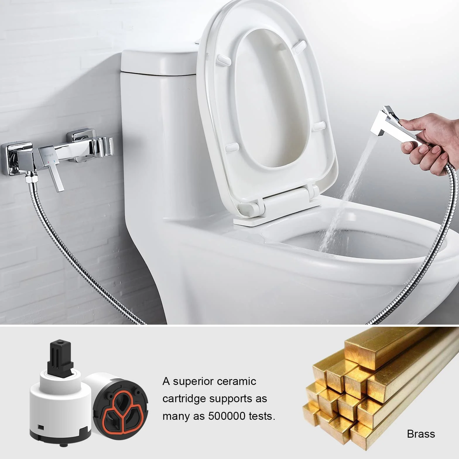 Ibergrif - monomando dla bidet WC, kwadratowy kran prysznicowy do zimnej wody, chrom
