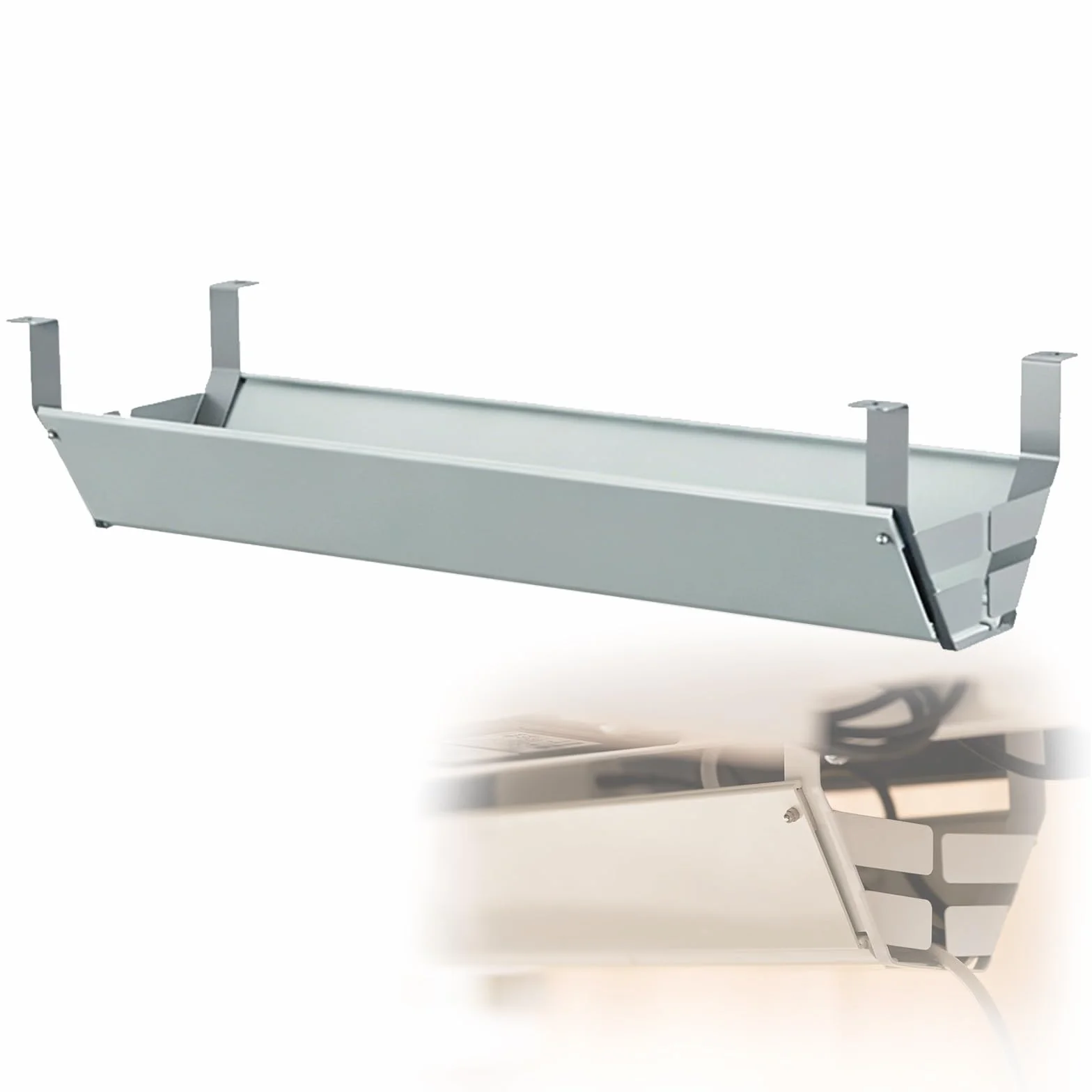 Organizer Kabli Pod Biurko 55x19x12,5cm Magnetyczna Półka na Kable z Szybkim Otwieraniem do Home Office