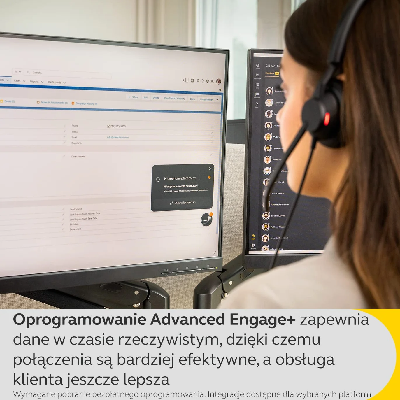 Jabra Engage 50 II przewodowy zestaw słuchawkowy stereo z redukcją szumów, 3 mikrofonami i kablem USB-C, ultralekki - działa z wiodącymi platformami Unified Communications (Zoom i Unify) - czarny