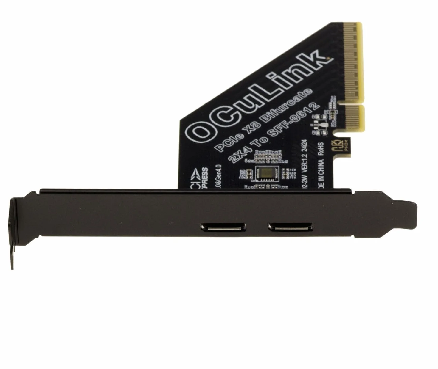 KALEA-INFORMATIQUE Karta kontrolera Oculink SFF-8612 SFF-8611 PCIe Gen 4.0 x8 do 2 portów dla płyty głównej z trybem widełkowym