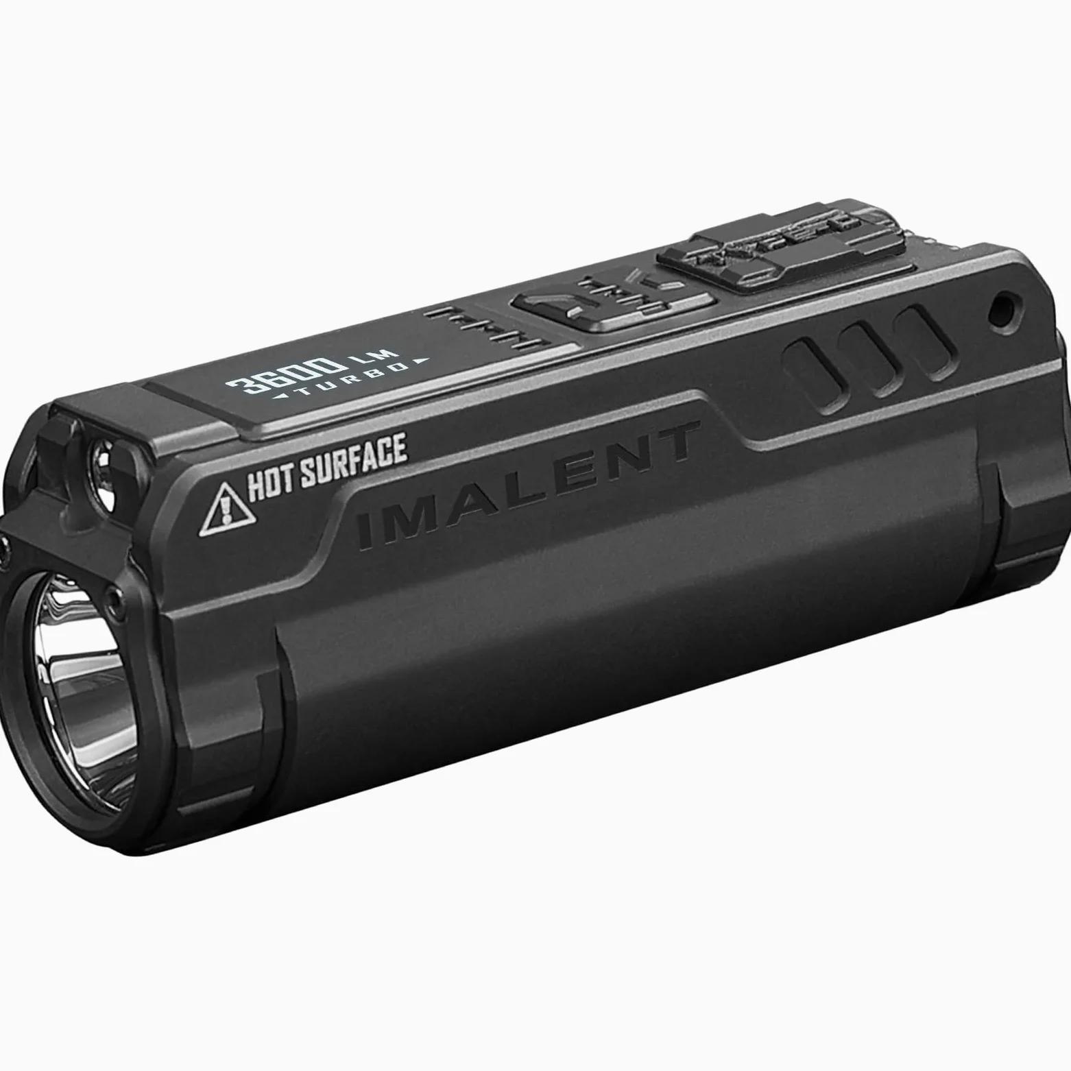IMALENT BL50 Mini latarka LED, 3600 lumenów, białe światło UV, wyświetlacz OLED, ładowana przez USB, latarka taktyczna na kemping, wędrówki, jazdę na rowerze, sytuacje awaryjne (czarna)