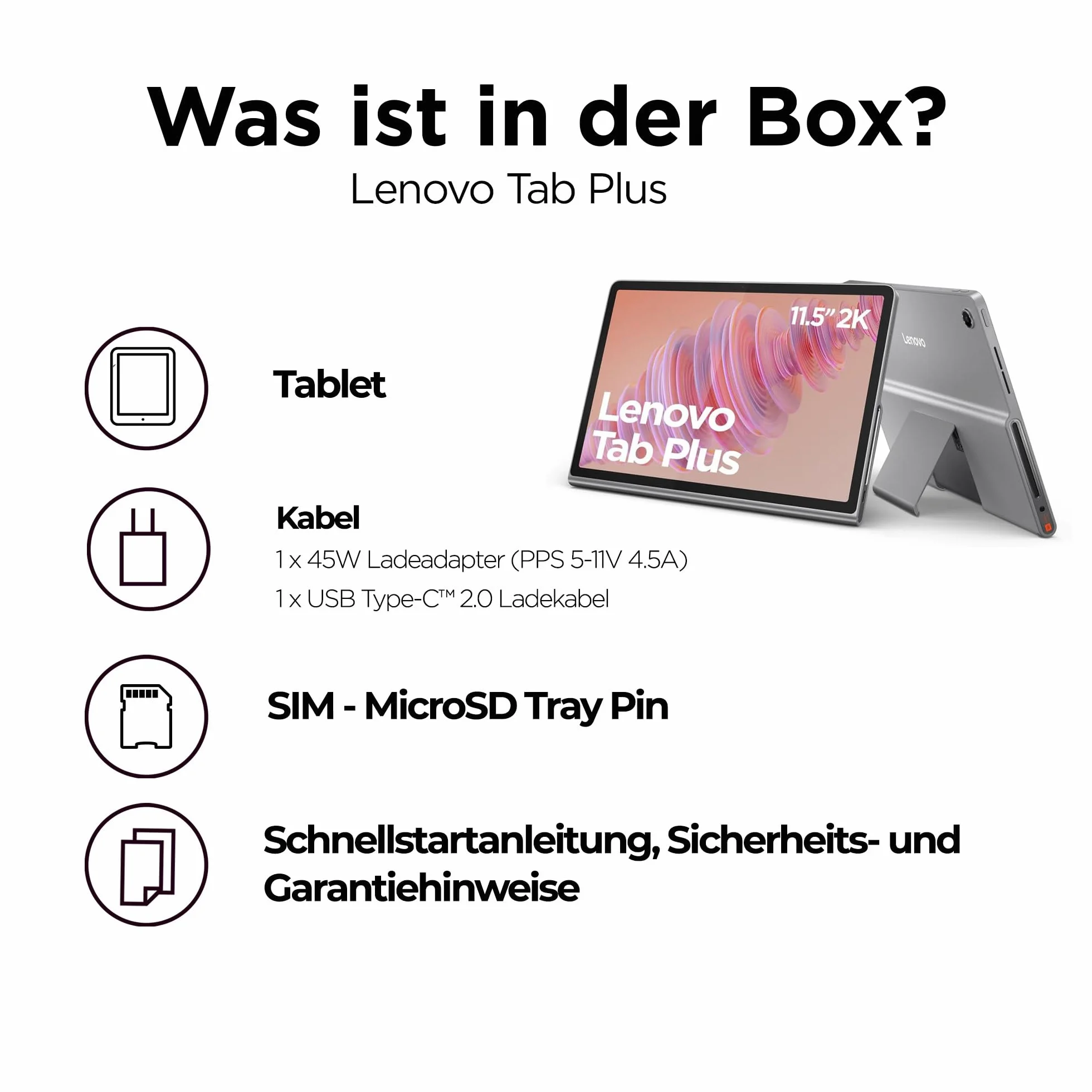 Lenovo Tab Plus Tablet | 11,5" 2K Touch Display | JBL system dźwiękowy z 8 głośnikami | Mediatek Helio G99 | 8 GB RAM | pamięć 128 GB | Android 14 | szary